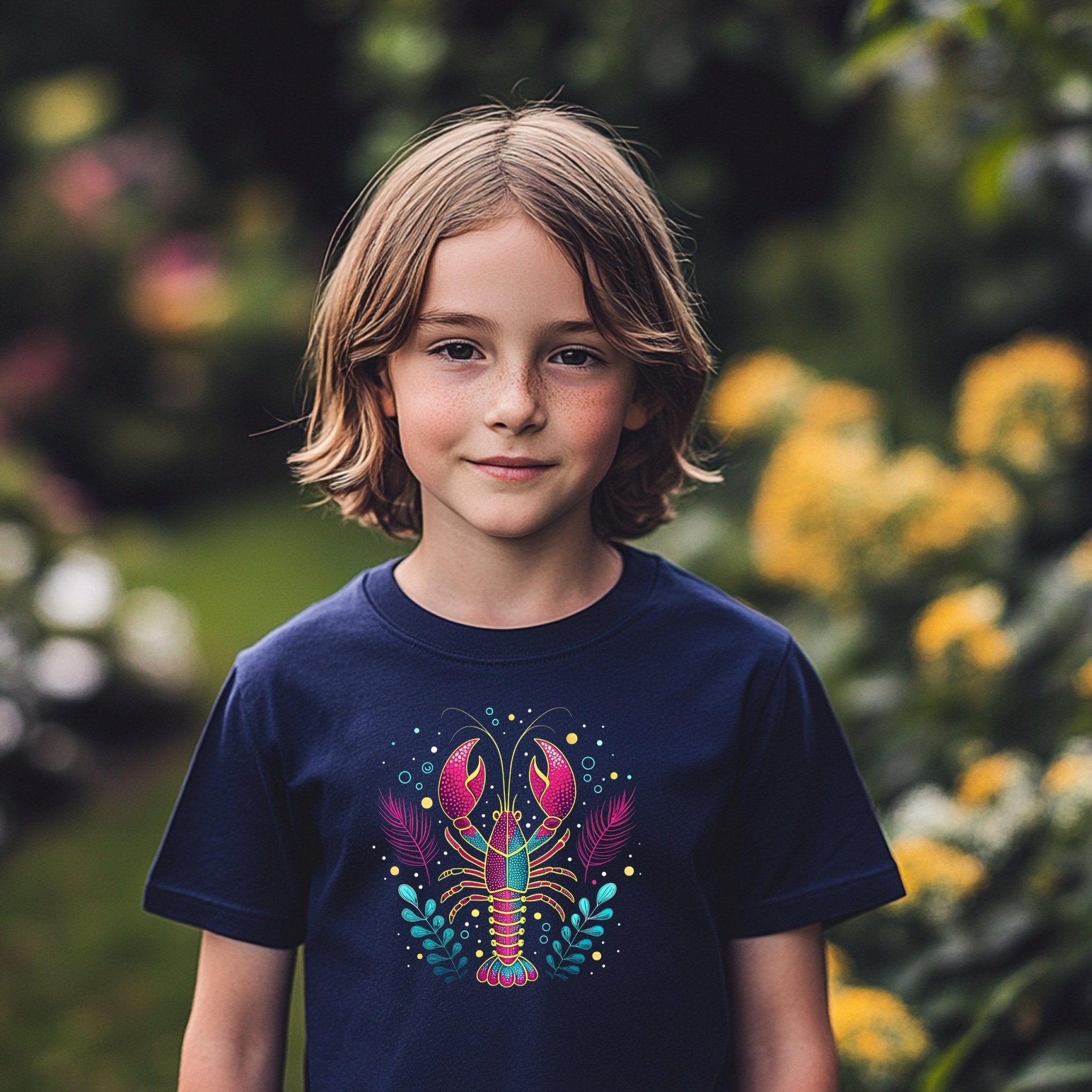 Kids Lobster Graphic T-Shirt, Cute Sea Creature Shirt, Youth Ocean Animal Tee, Fun Lobster Design Top, Children's Summer Outfit - Craig Michael Design