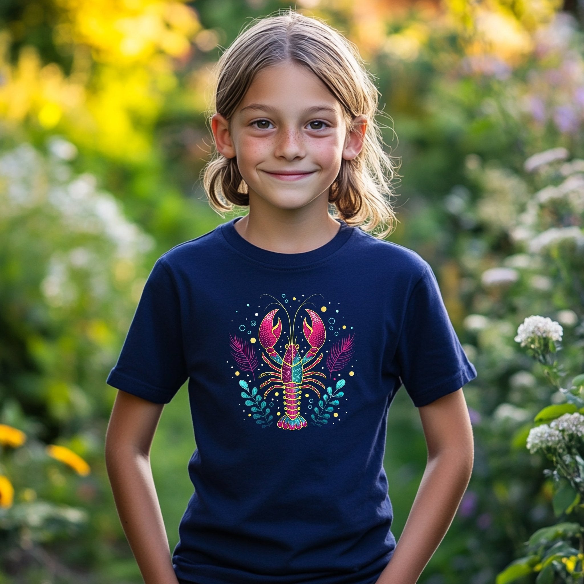 Kids Lobster Graphic T-Shirt, Cute Sea Creature Shirt, Youth Ocean Animal Tee, Fun Lobster Design Top, Children's Summer Outfit - Craig Michael Design