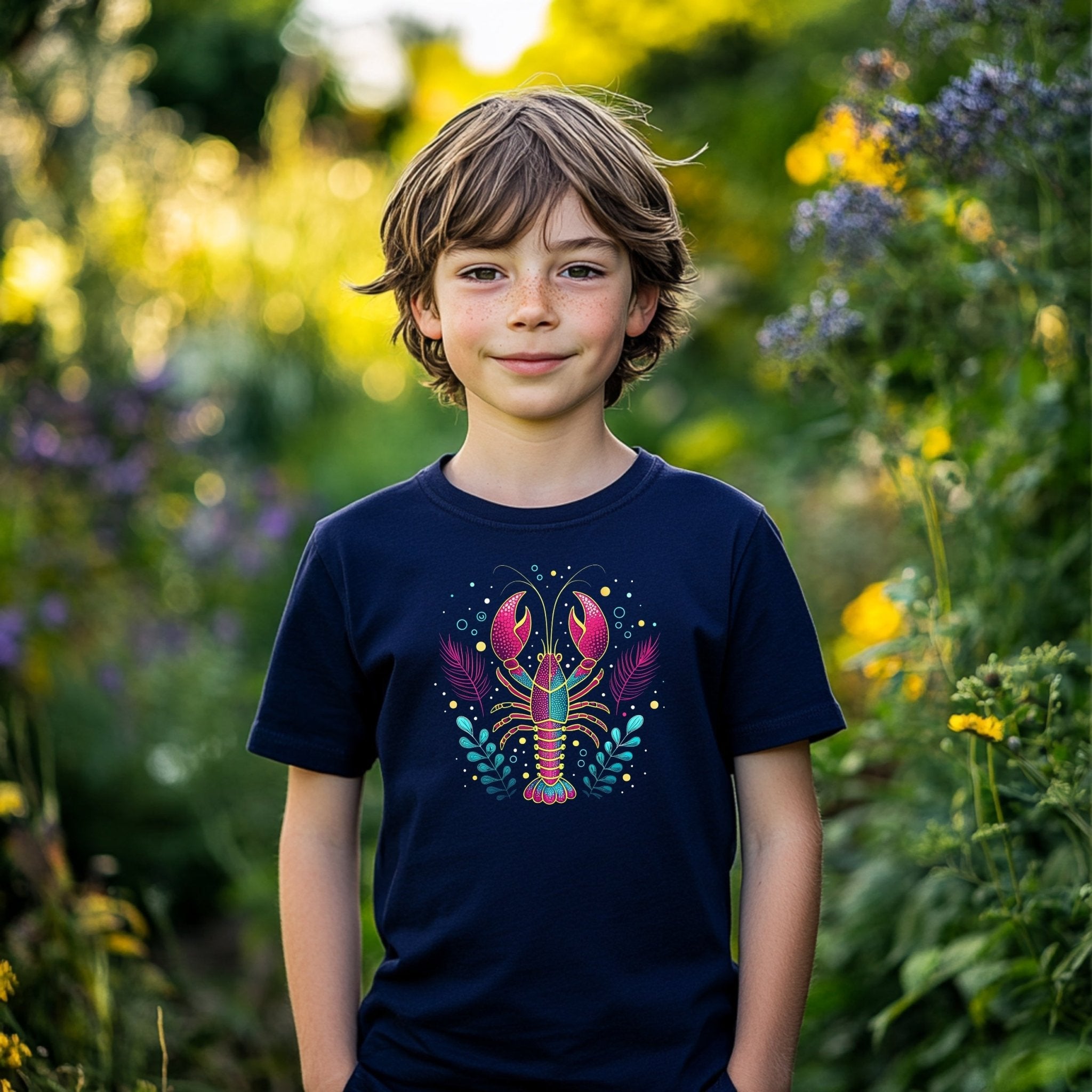 Kids Lobster Graphic T-Shirt, Cute Sea Creature Shirt, Youth Ocean Animal Tee, Fun Lobster Design Top, Children's Summer Outfit - Craig Michael Design