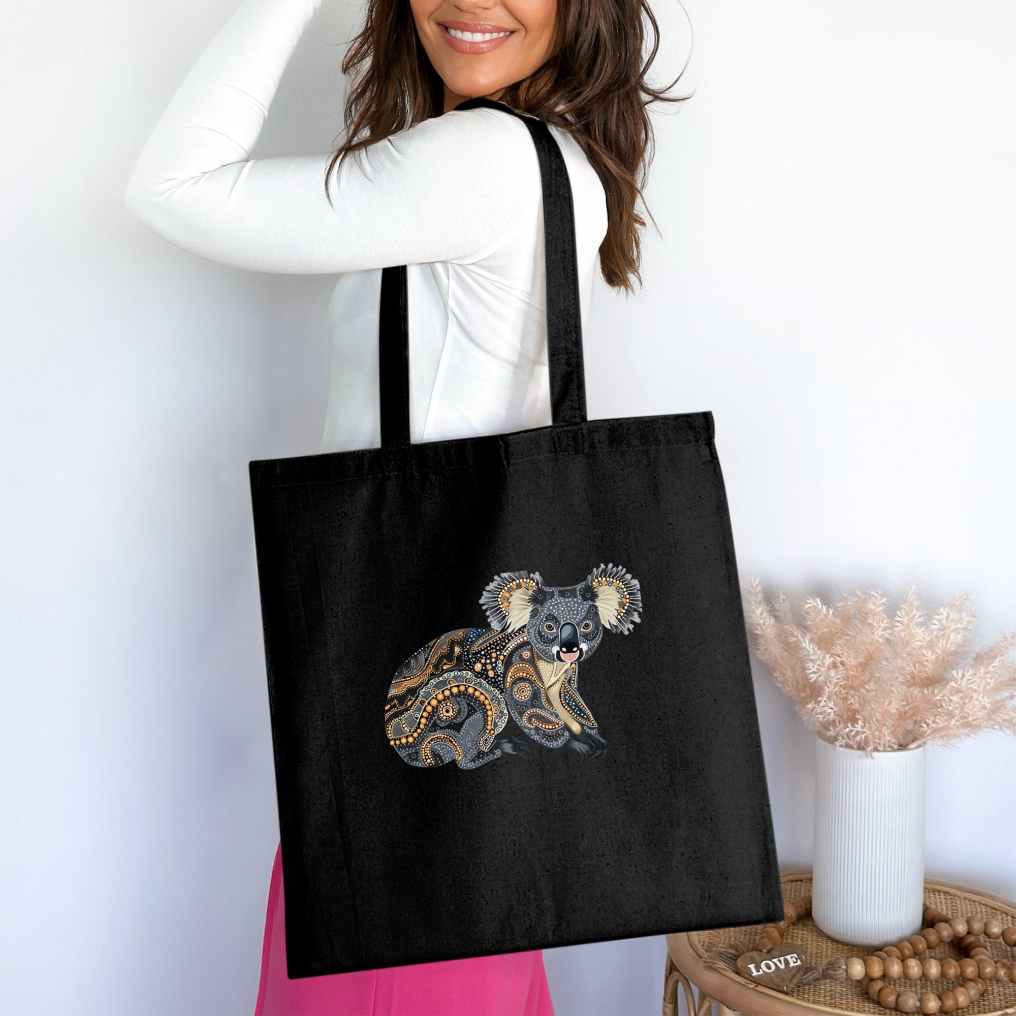 Koala Art Tote Bag, Wildlife Print Tote Bag, Australian Animal Design, Unique Patterned Tote Bag, Stylish Reusable Bag, Gift Idea - Craig Michael Design