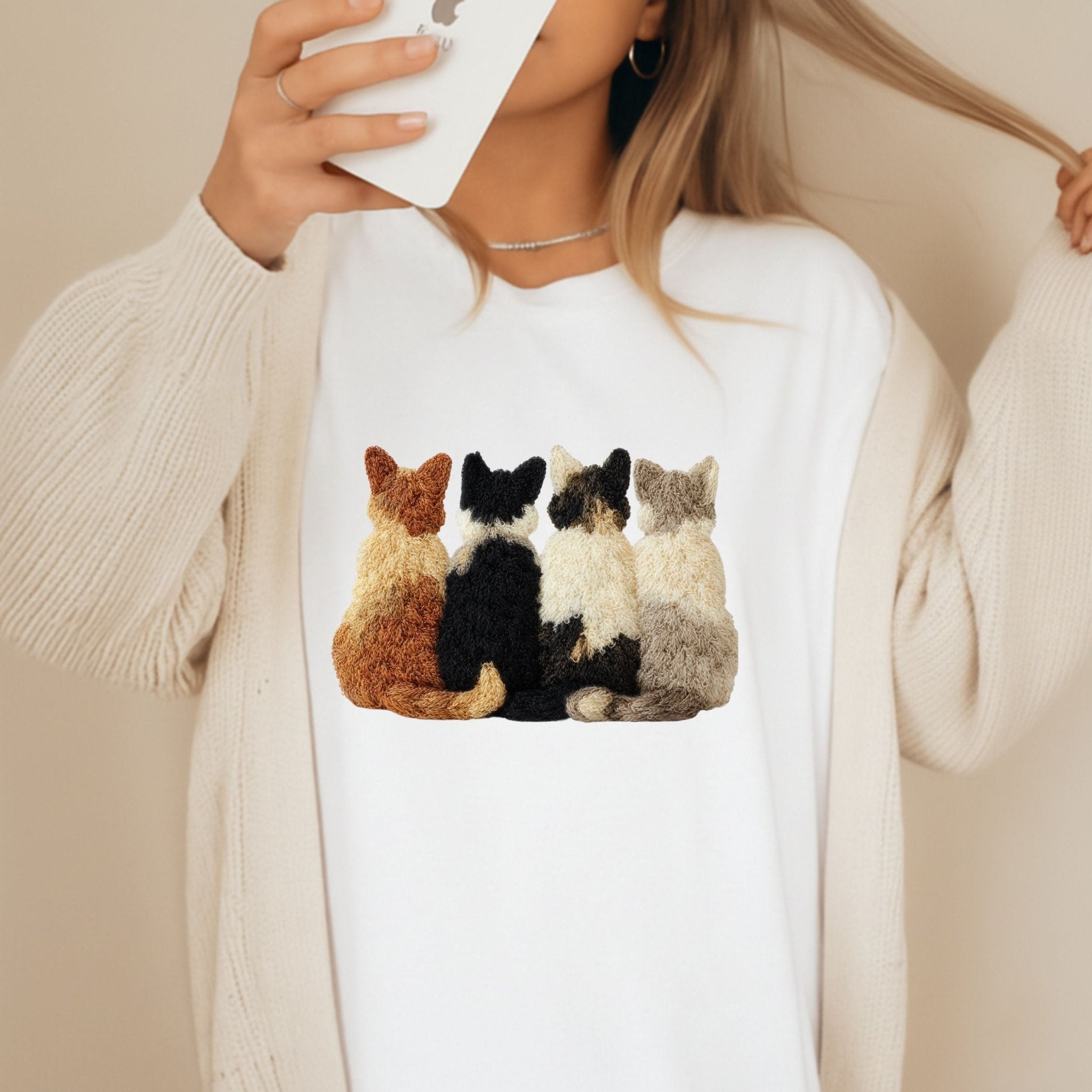 Latch Hook Cat Shirt, Cozy Cat Lover Tee - Craig Michael Design