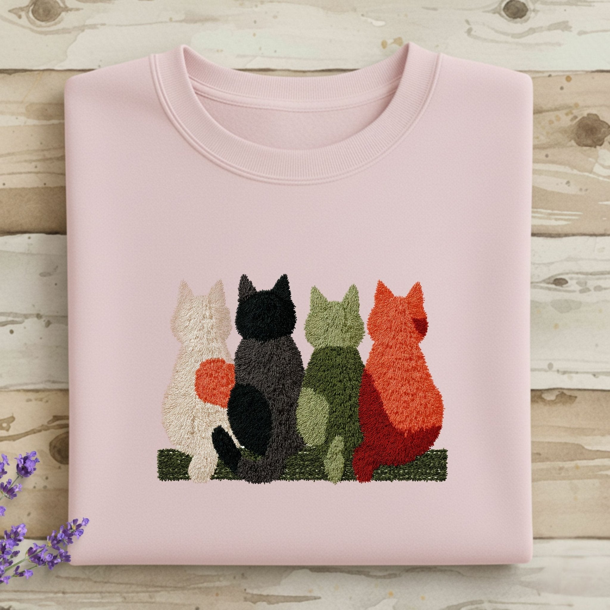Latch Hook Cat Sweatshirt, Cozy Cat Lover Gift, Embroidered - Style Cat Mom Sweater, Cute Furry Cats Pullover, Women’s Cat Shirt - Craig Michael Design