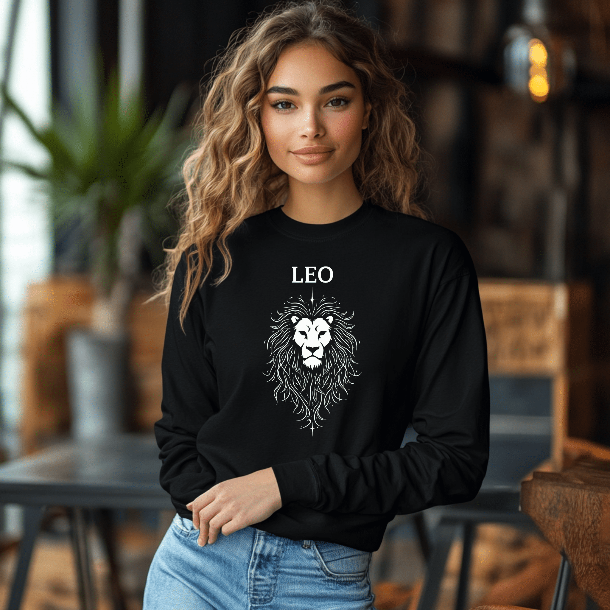 Leo Zodiac Long Sleeve Shirt, Lion Long Sleeve Tee, Astrological Sign T-Shirt, Astrology Apparel Gift, Horoscope Lion Design - Craig Michael Design