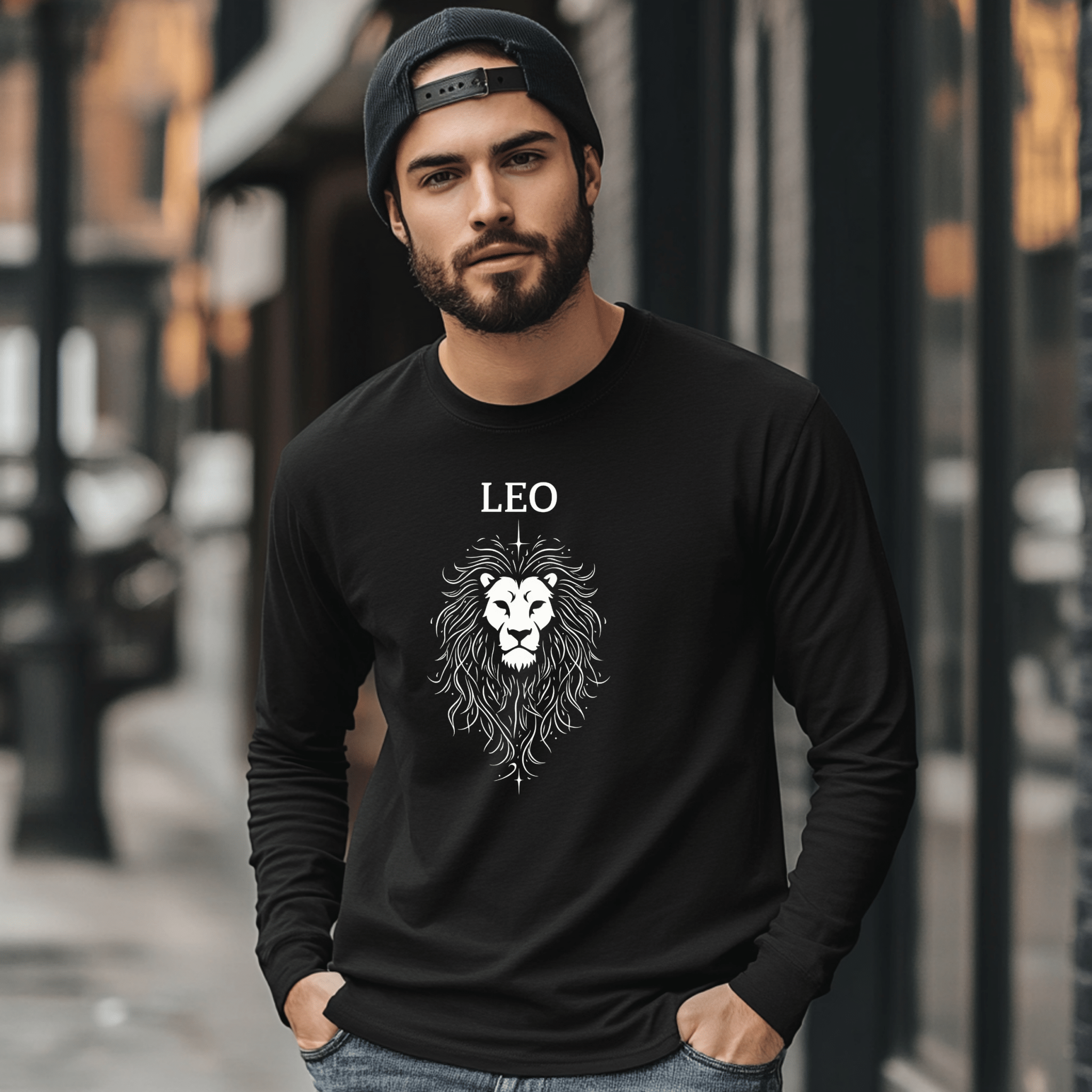 Leo Zodiac Long Sleeve Shirt, Lion Long Sleeve Tee, Astrological Sign T-Shirt, Astrology Apparel Gift, Horoscope Lion Design - Craig Michael Design