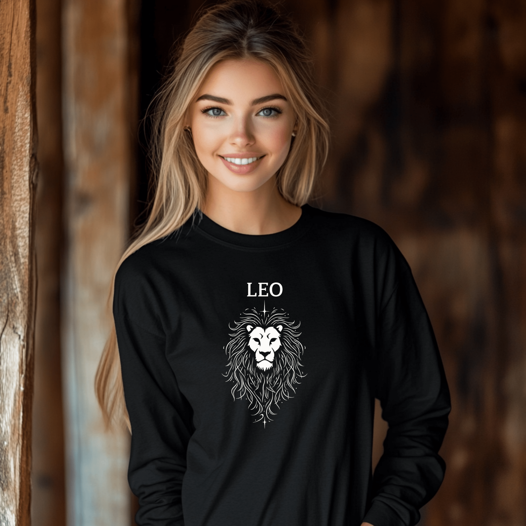 Leo Zodiac Long Sleeve Shirt, Lion Long Sleeve Tee, Astrological Sign T-Shirt, Astrology Apparel Gift, Horoscope Lion Design - Craig Michael Design