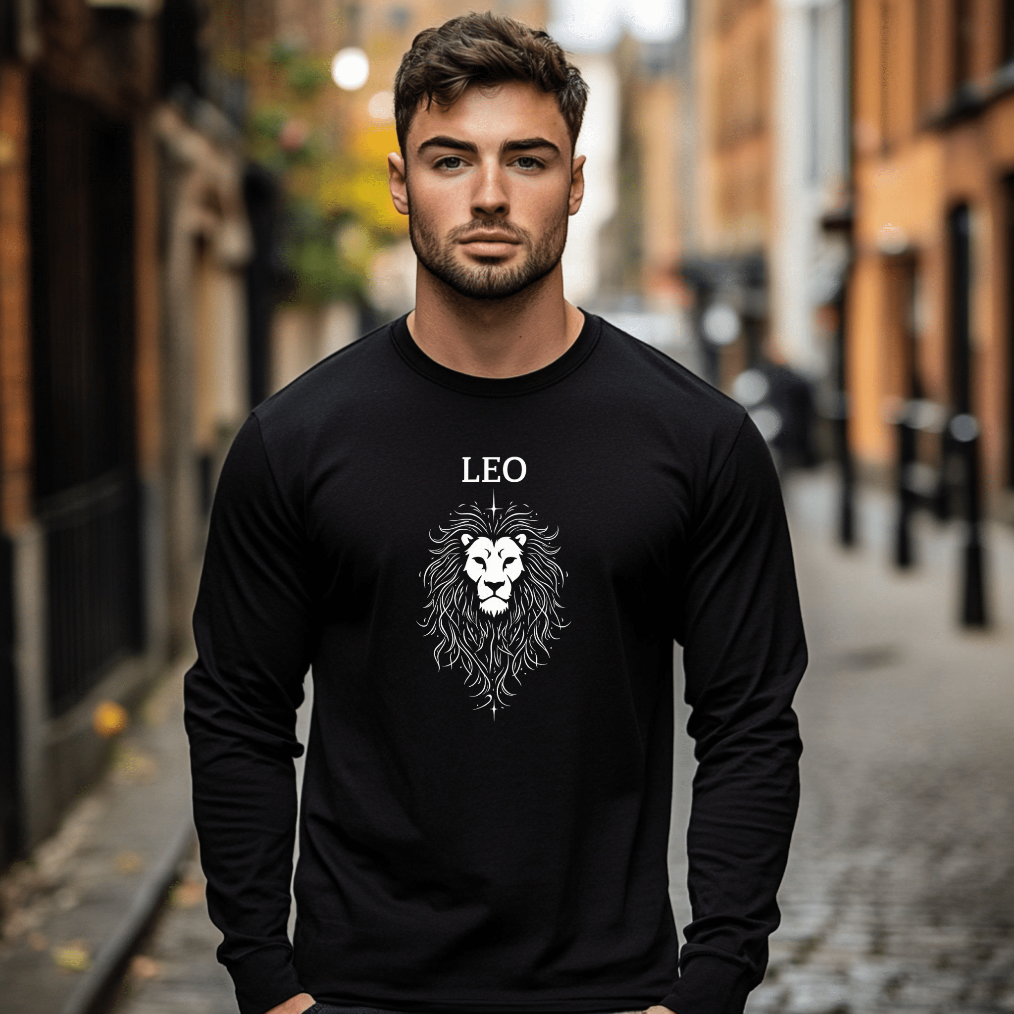 Leo Zodiac Long Sleeve Shirt, Lion Long Sleeve Tee, Astrological Sign T-Shirt, Astrology Apparel Gift, Horoscope Lion Design - Craig Michael Design