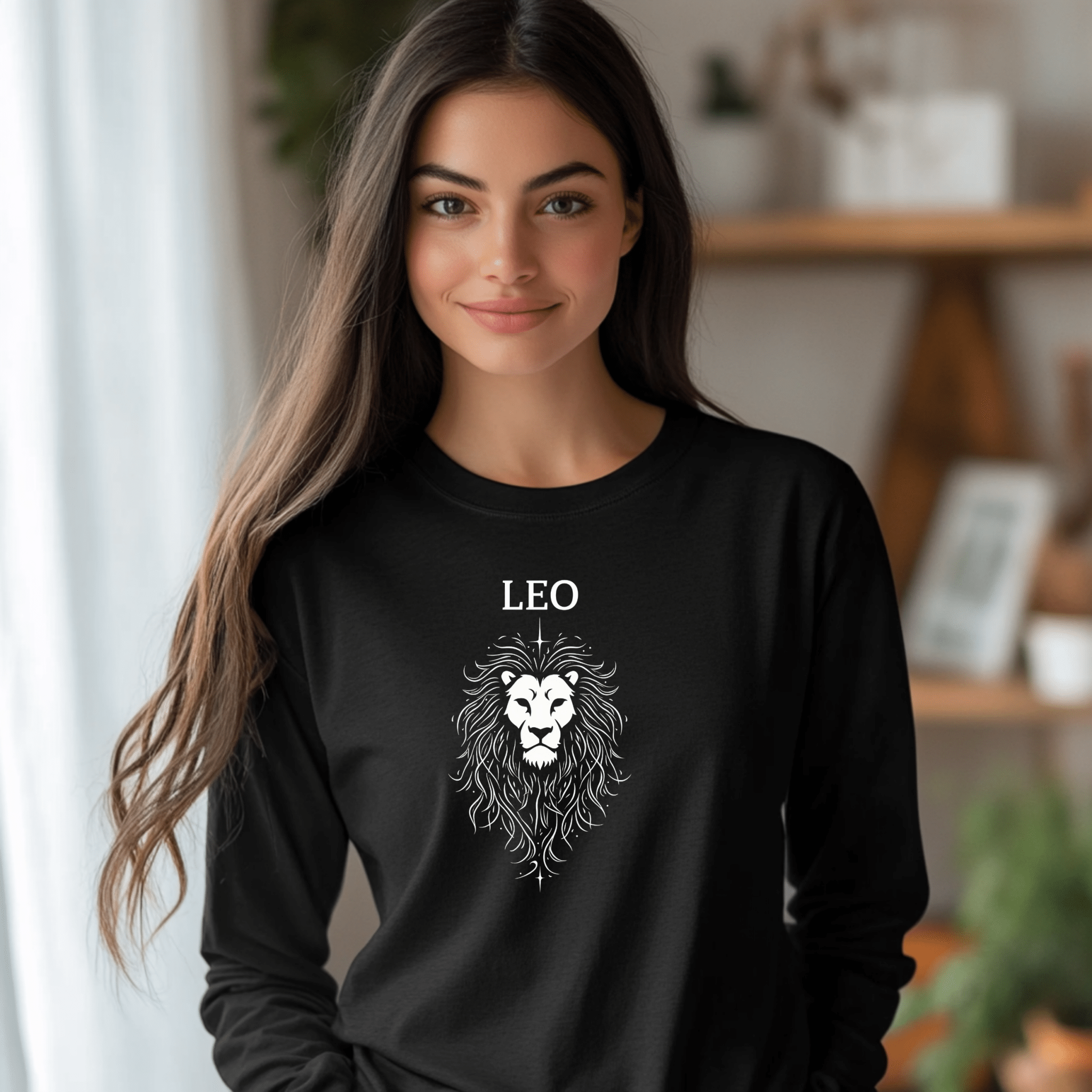 Leo Zodiac Long Sleeve Shirt, Lion Long Sleeve Tee, Astrological Sign T-Shirt, Astrology Apparel Gift, Horoscope Lion Design - Craig Michael Design