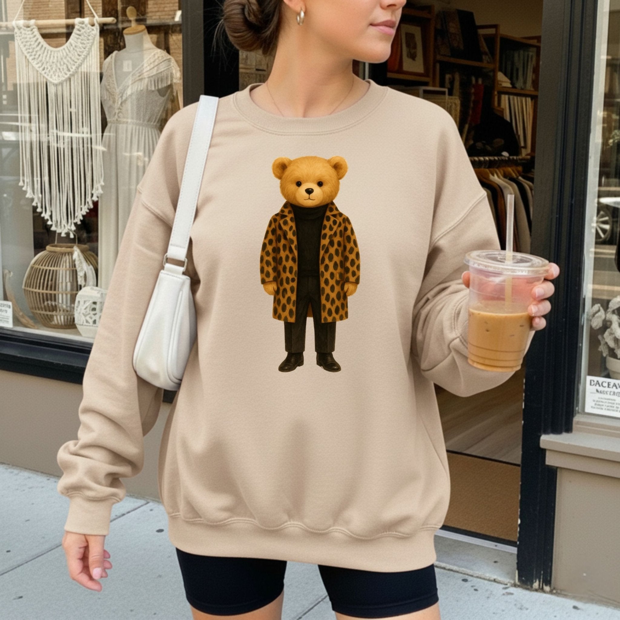 Leopard Coat Teddy Sweatshirt - Craig Michael Design