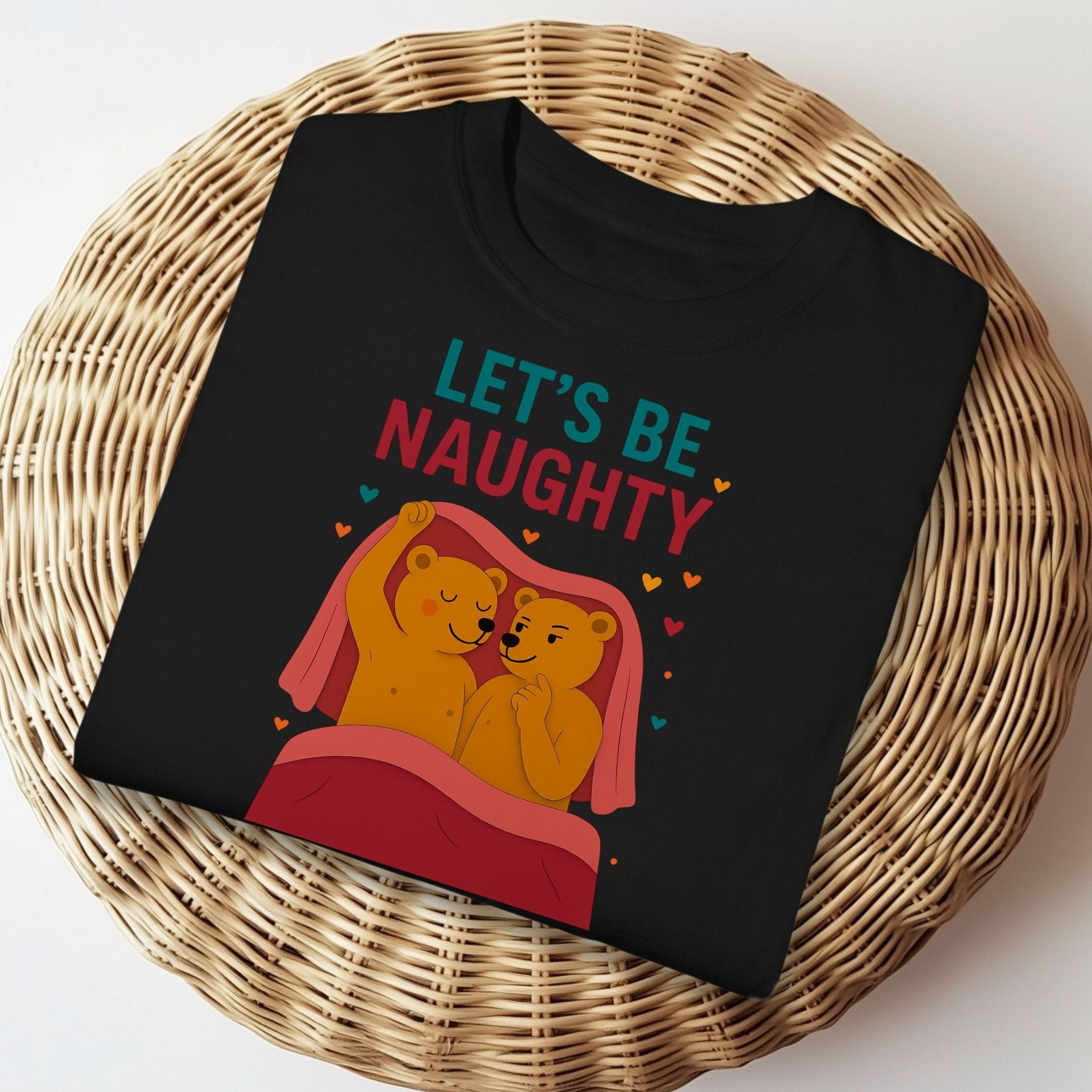 Let’s Be Naughty Shirt, Funny Gay Couple T-Shirt, Embroidered Style LGBTQ Pride Gift - Craig Michael Design