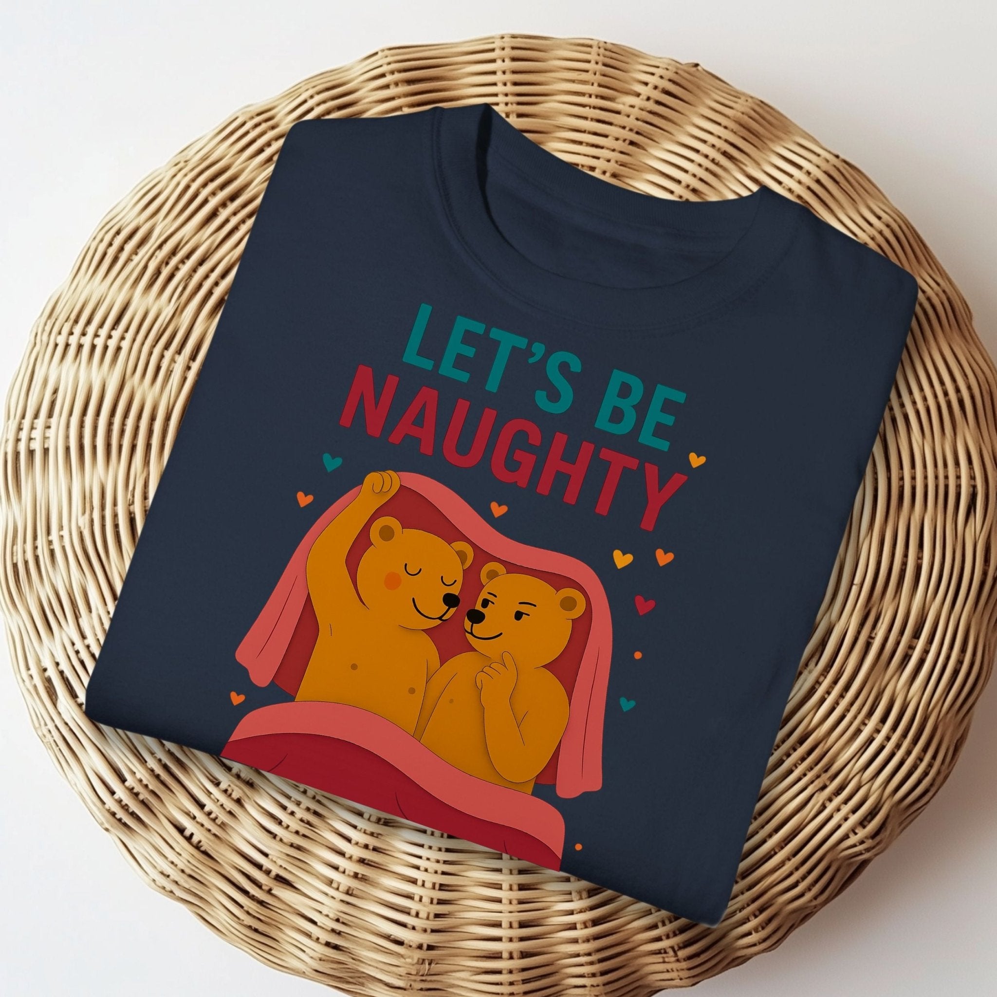 Let’s Be Naughty Shirt, Funny Gay Couple T-Shirt, Embroidered Style LGBTQ Pride Gift - Craig Michael Design
