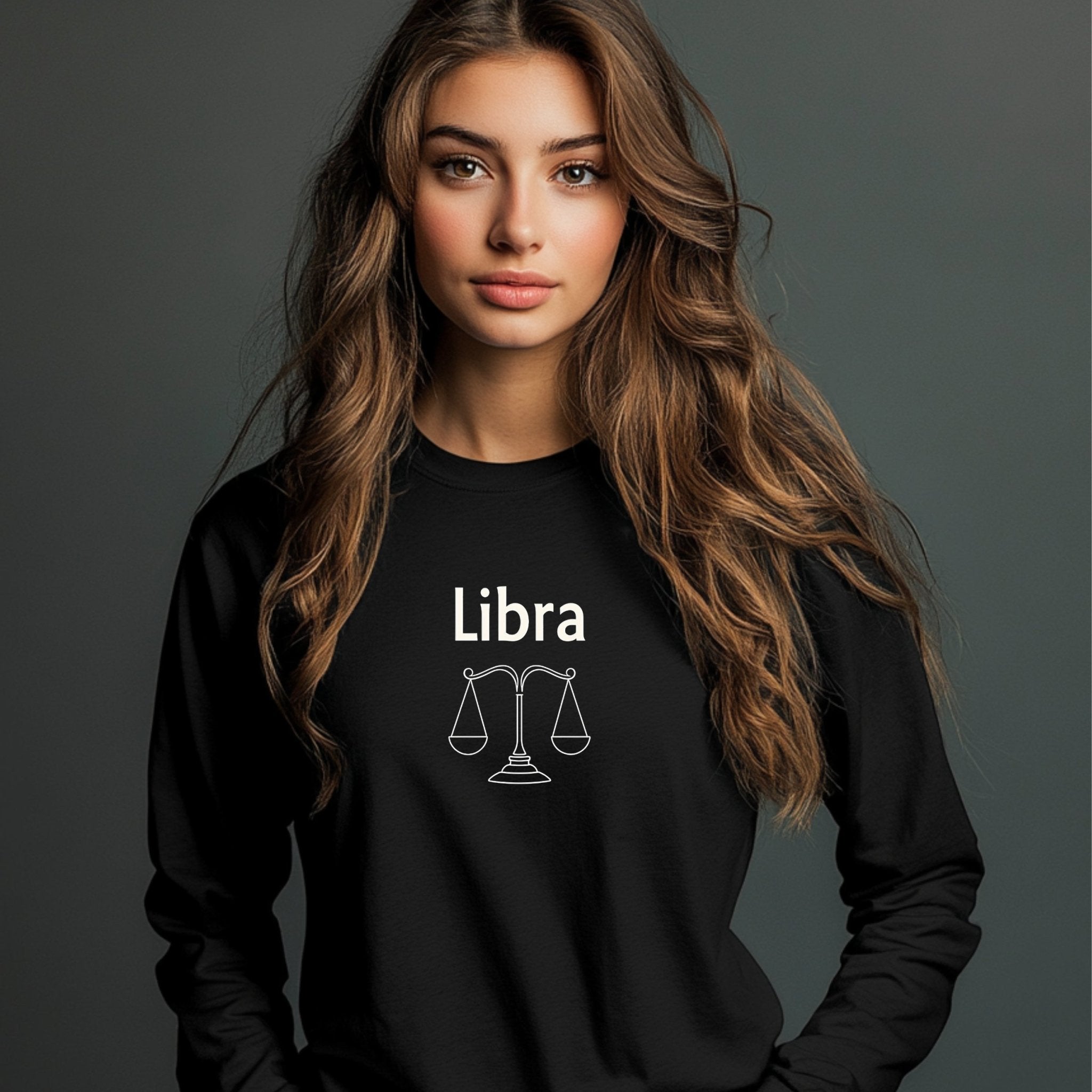 Libra Scales Graphic Long Sleeve T-Shirt, Horoscope Astrology Sign Shirt, Zodiac Apparel, Birthday Gift for Libra, Star Sign Clothing - Craig Michael Design