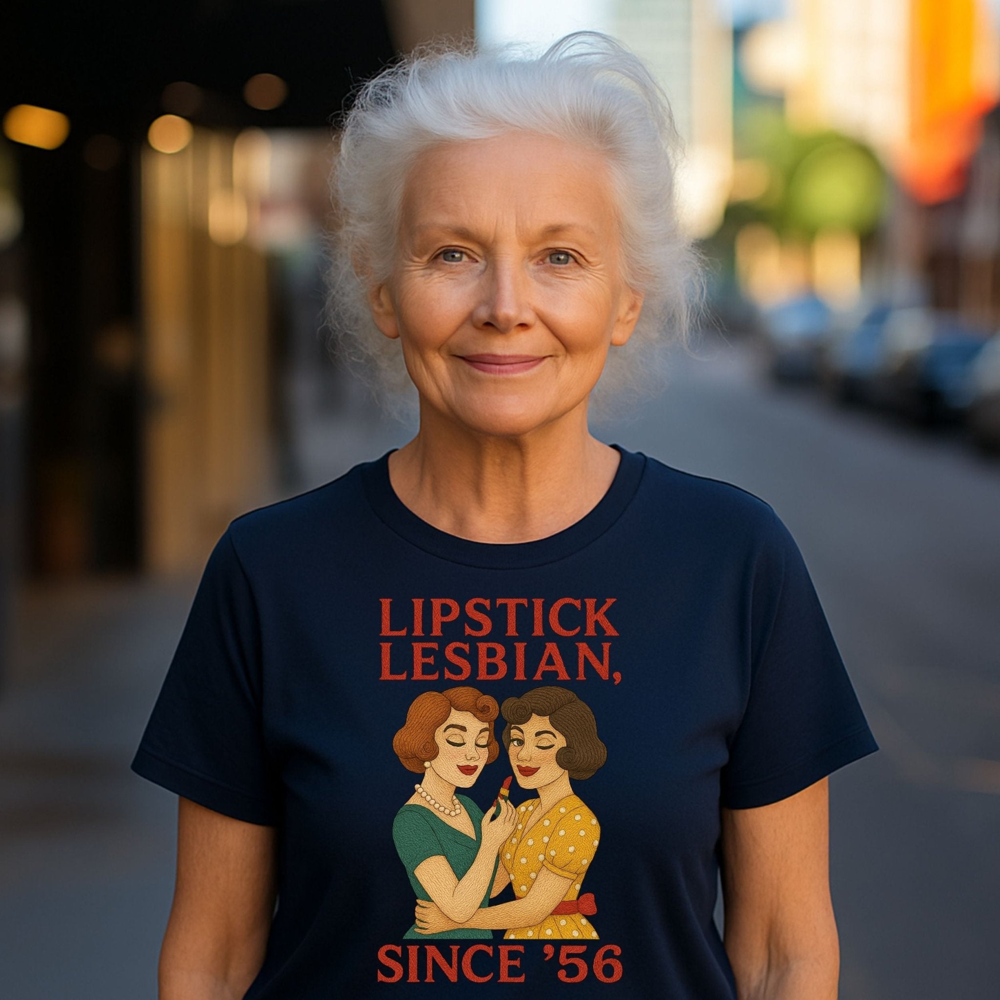 Lipstick Lesbian Since ’56 – 1950s Retro Femme T-Shirt, Vintage Pride Gift - Craig Michael Design