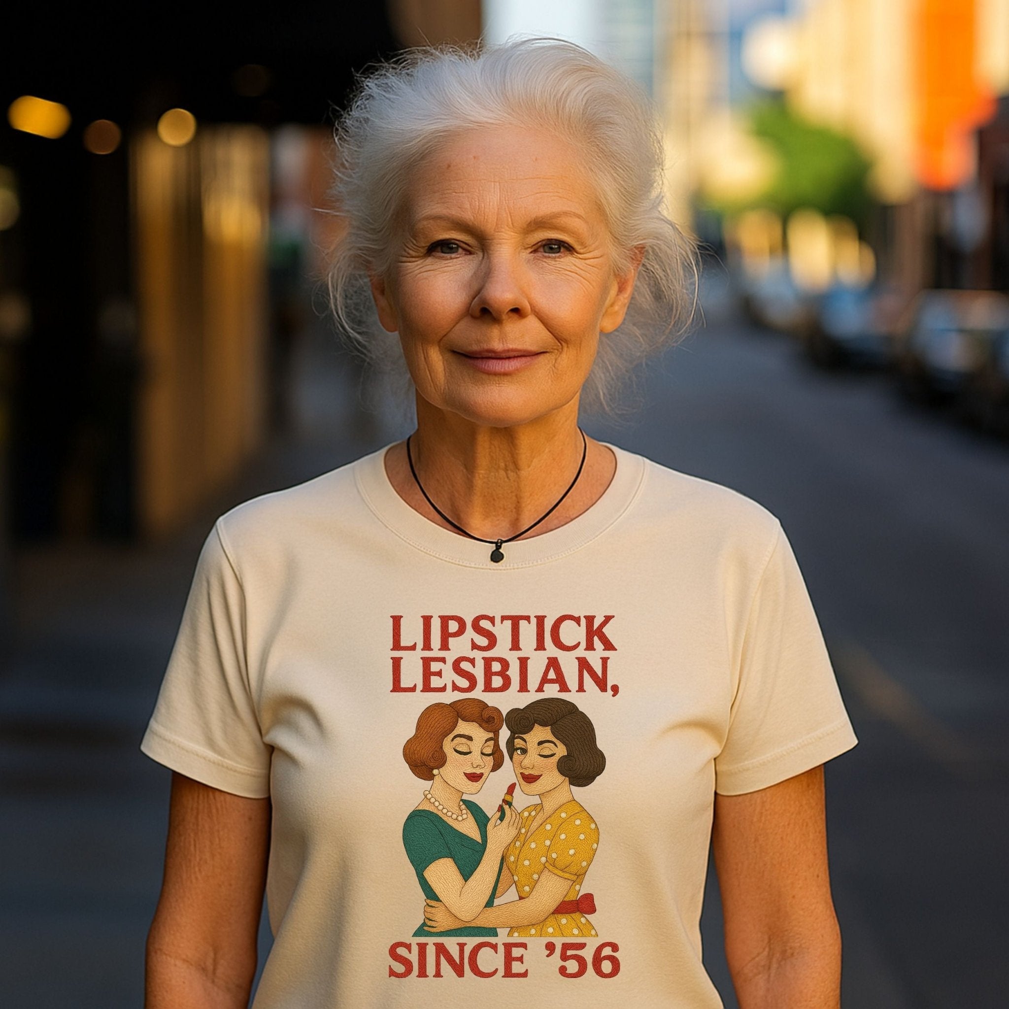 Lipstick Lesbian Since ’56 – 1950s Retro Femme T-Shirt, Vintage Pride Gift - Craig Michael Design