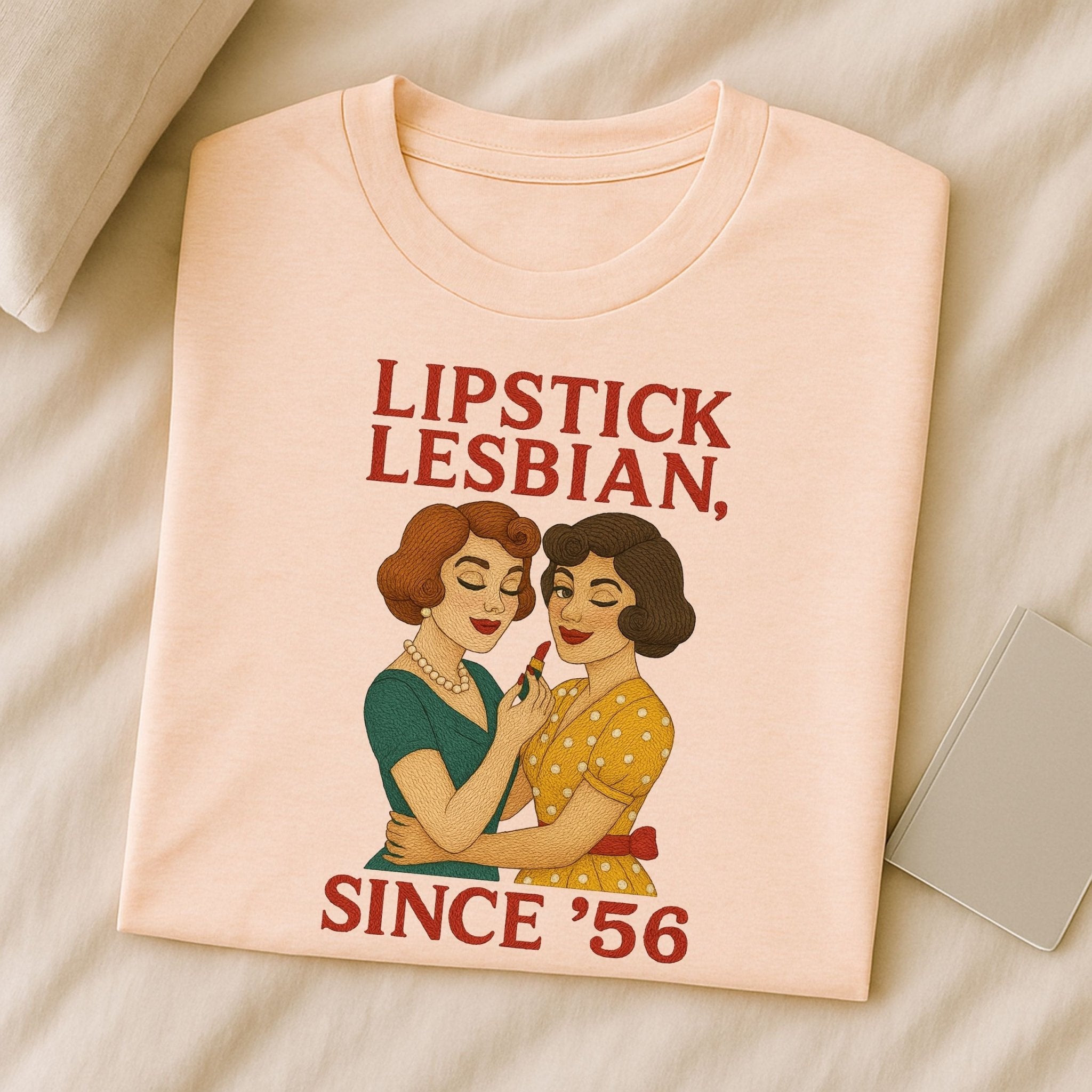 Lipstick Lesbian Since ’56 – 1950s Retro Femme T-Shirt, Vintage Pride Gift - Craig Michael Design