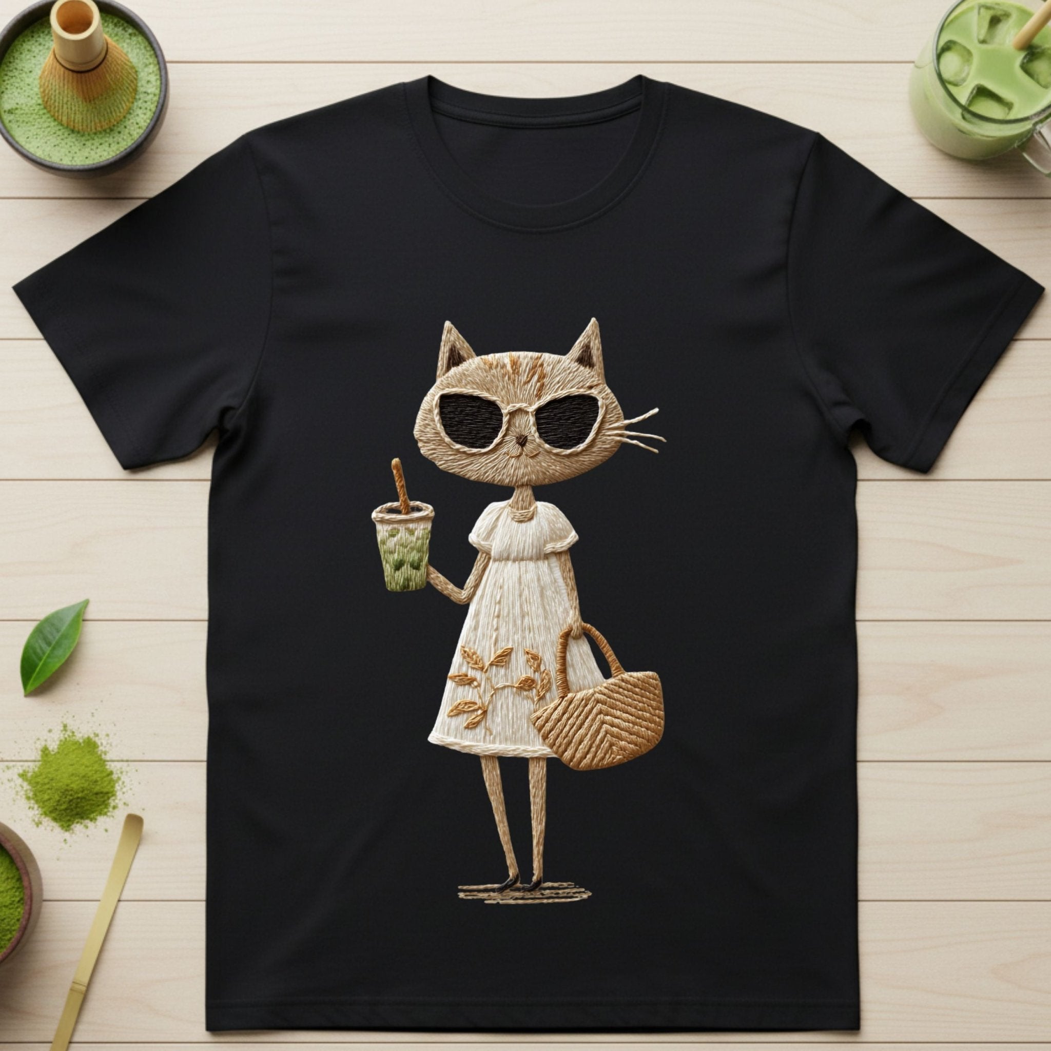 Matcha Kitty T-Shirt – Summer Clean - Girl Style - Craig Michael Design