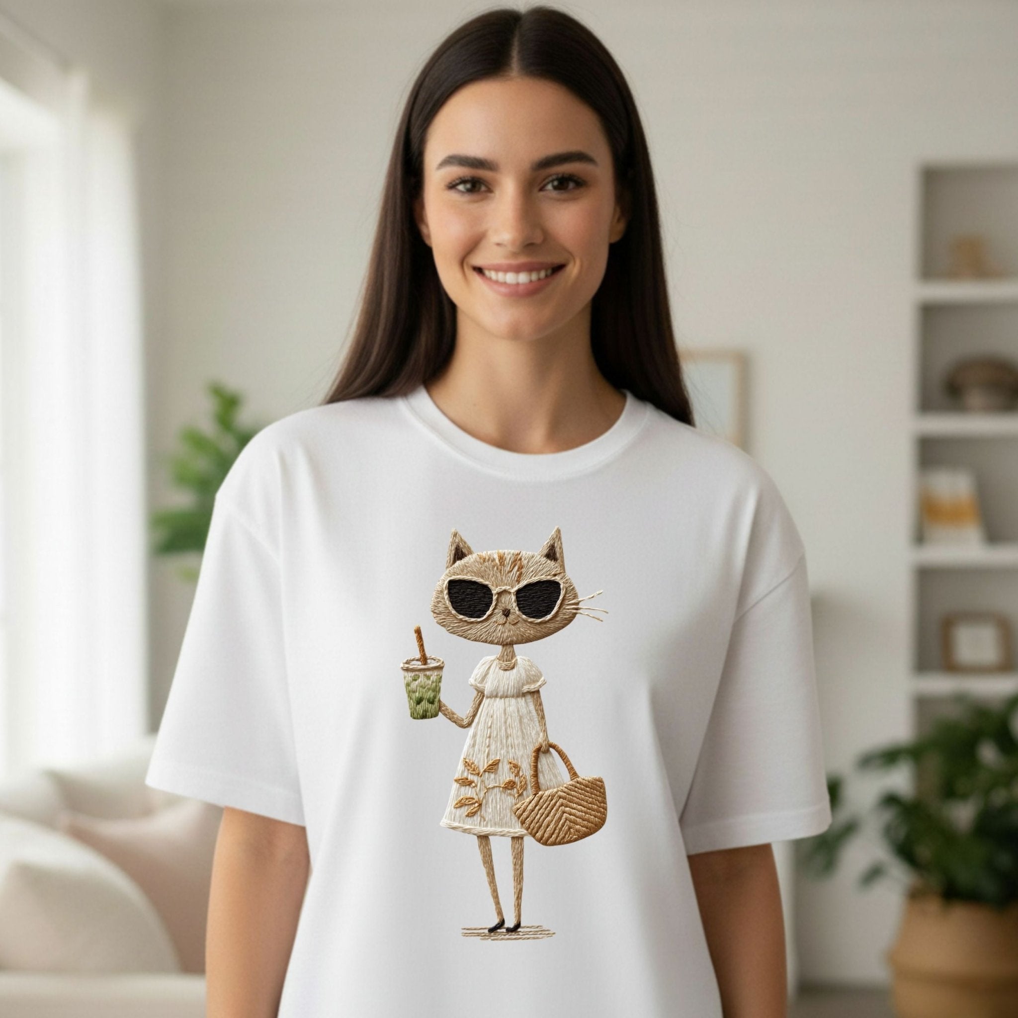 Matcha Kitty T-Shirt – Summer Clean - Girl Style - Craig Michael Design