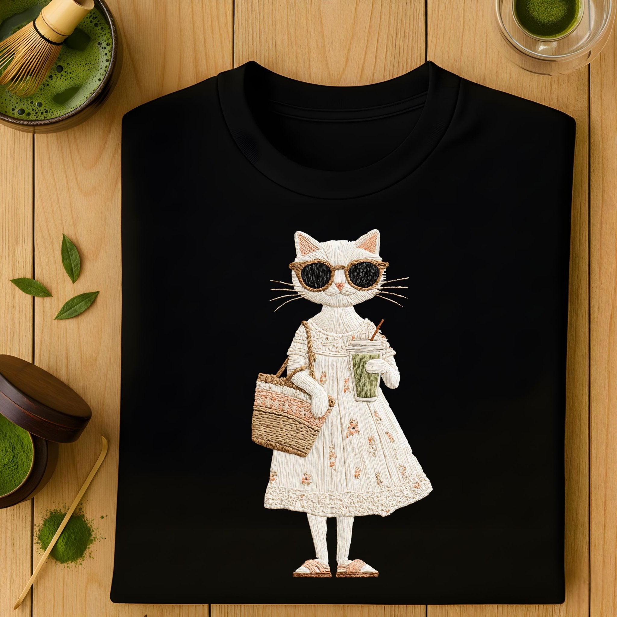 Matcha Latte Kitty T-Shirt – Neutral Outfit Edition - Craig Michael Design