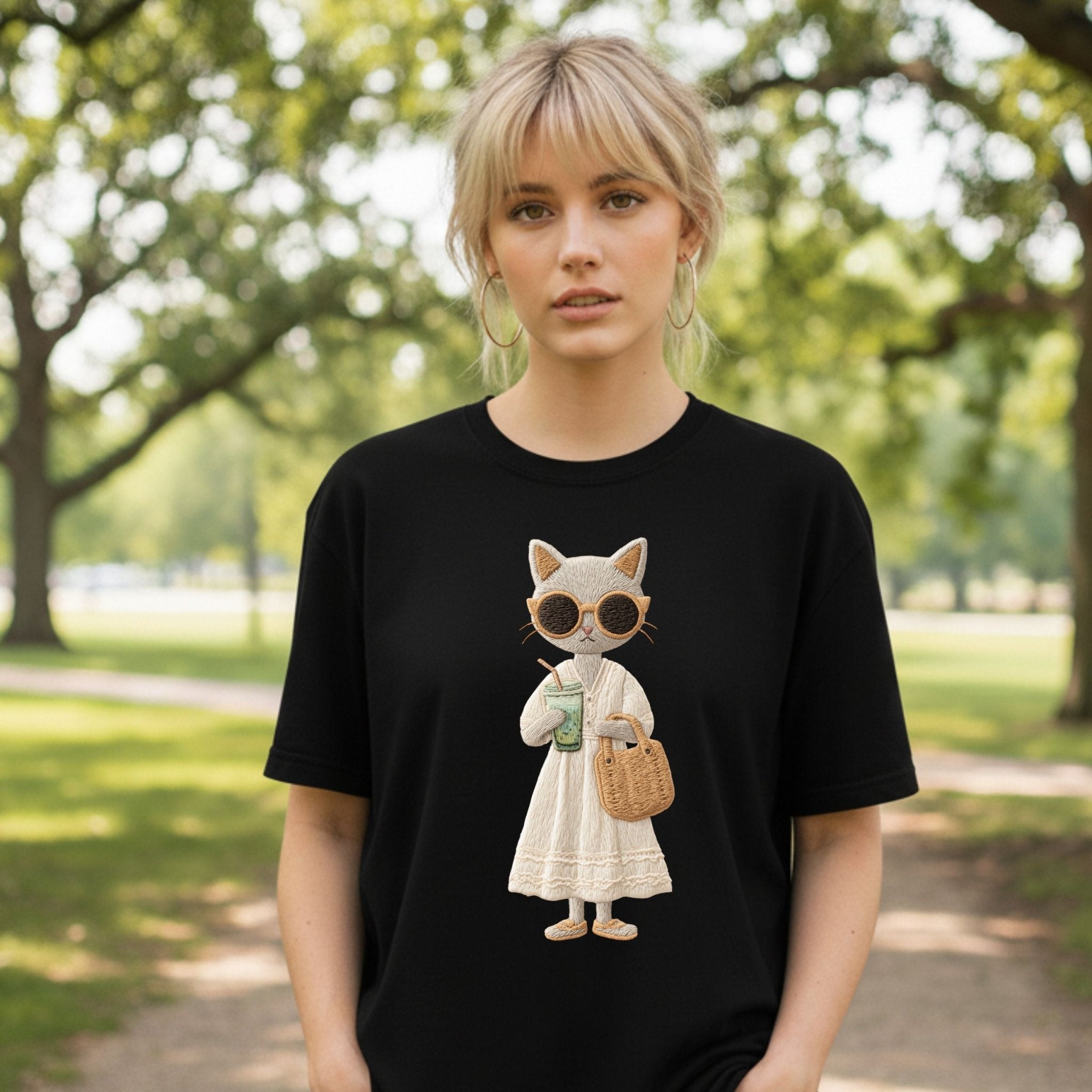 Matcha Moments Kitty T-Shirt – Soft Neutral Style - Craig Michael Design