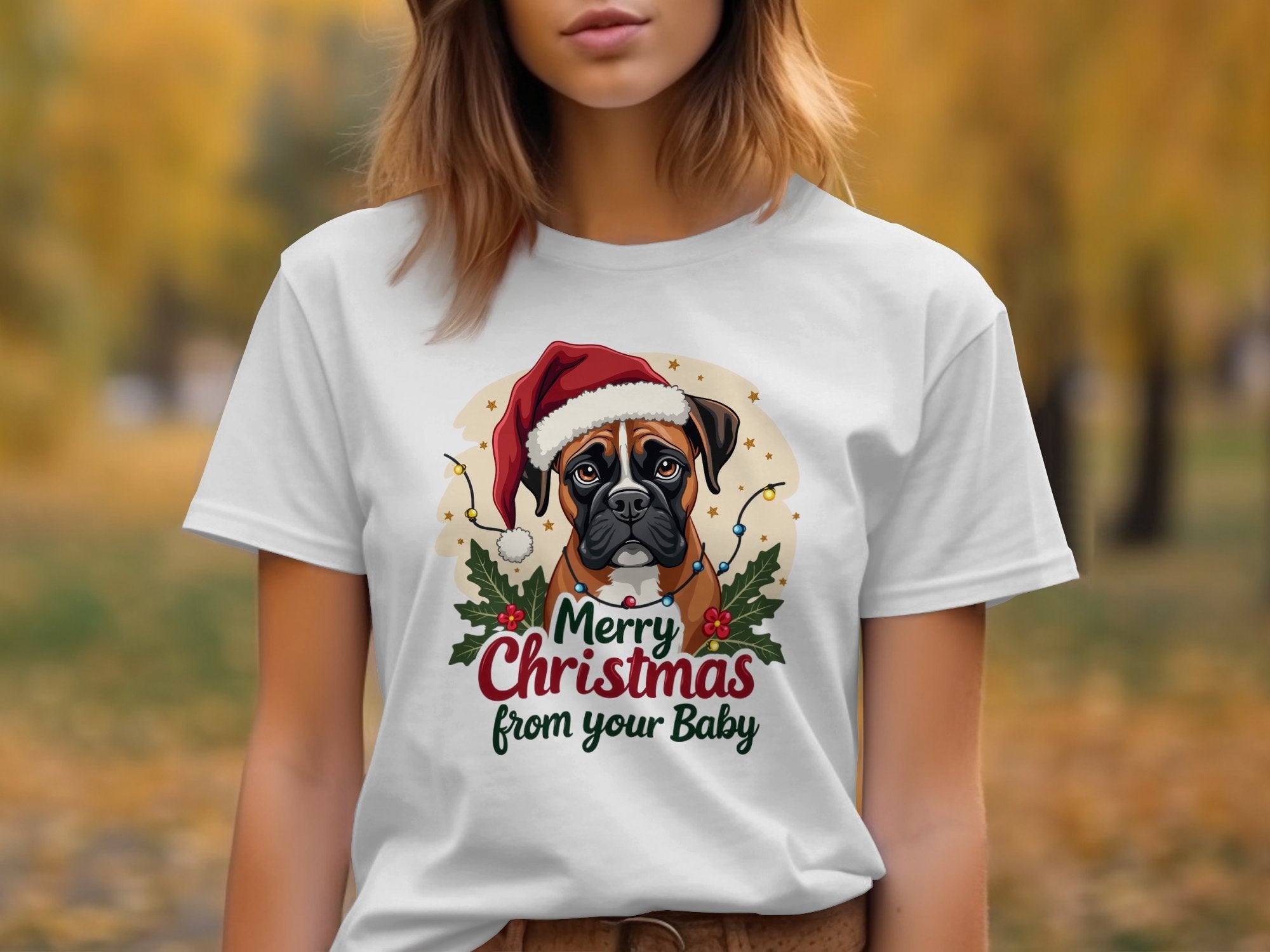 Merry Christmas Boxer Dog T-Shirt, Cute Christmas Boxer Dog Tee, Holiday Boxer Dog Shirt, Christmas Gift Boxer Lover Tee - Craig Michael Design