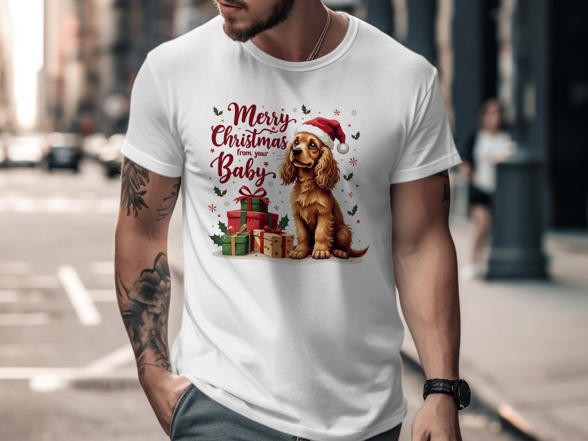 Merry Christmas Cocker Spaniel T Shirt Cute Holiday Dog Gift Present Xmas Gift from Your Baby Shirt - Craig Michael Design