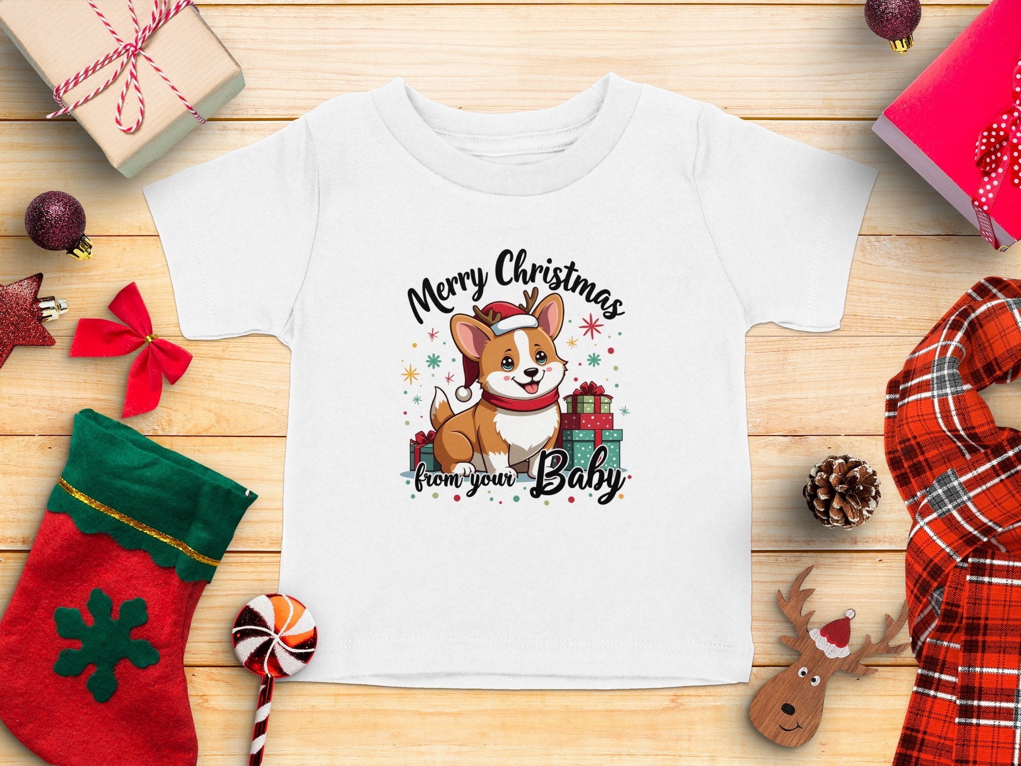 Merry Christmas Corgi T Shirt Cute Holiday Dog Tee Christmas Gift from Your Baby Pet Lover Shirt - Craig Michael Design