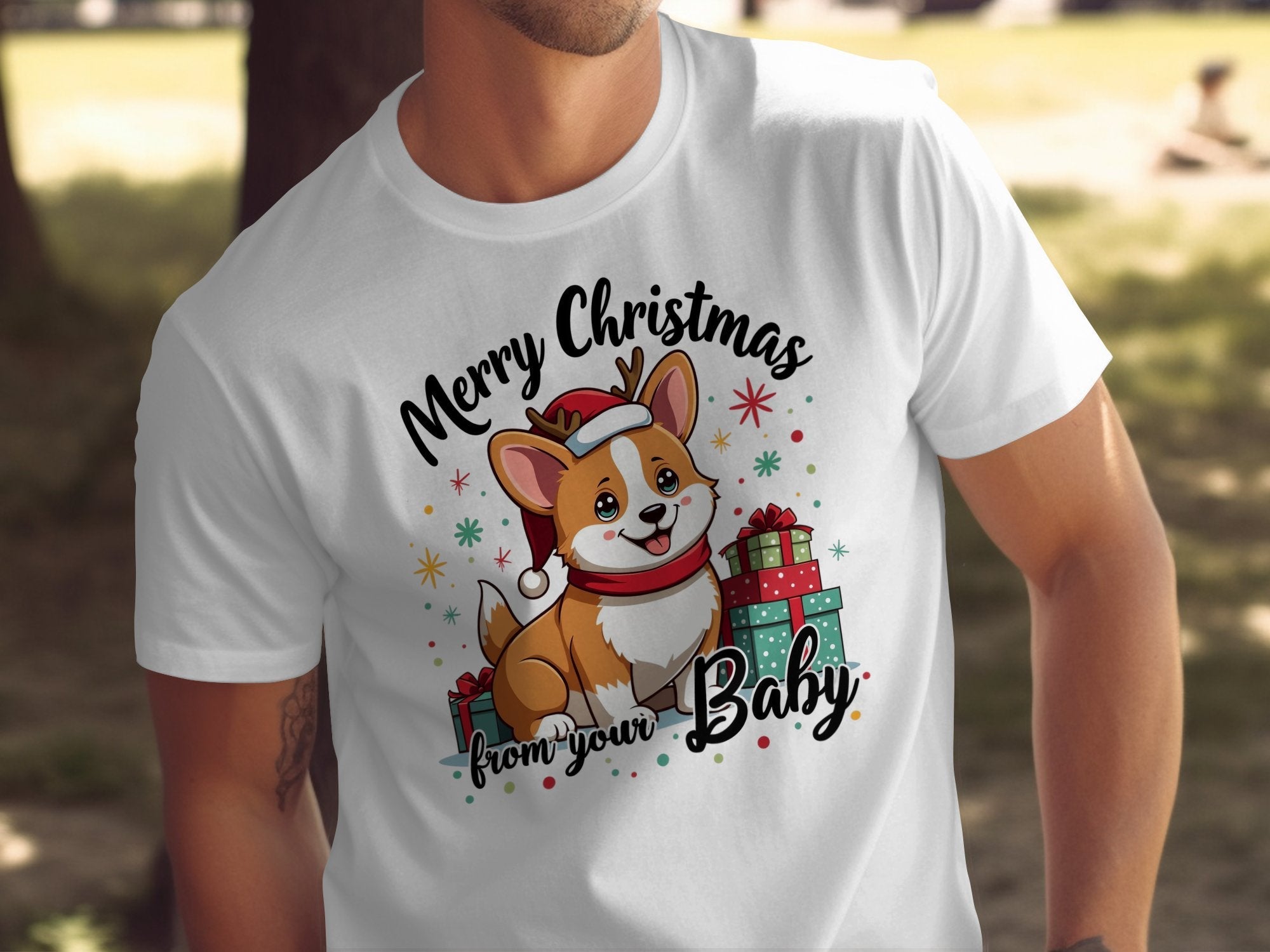 Merry Christmas Corgi T Shirt Cute Holiday Dog Tee Christmas Gift from Your Baby Pet Lover Shirt - Craig Michael Design