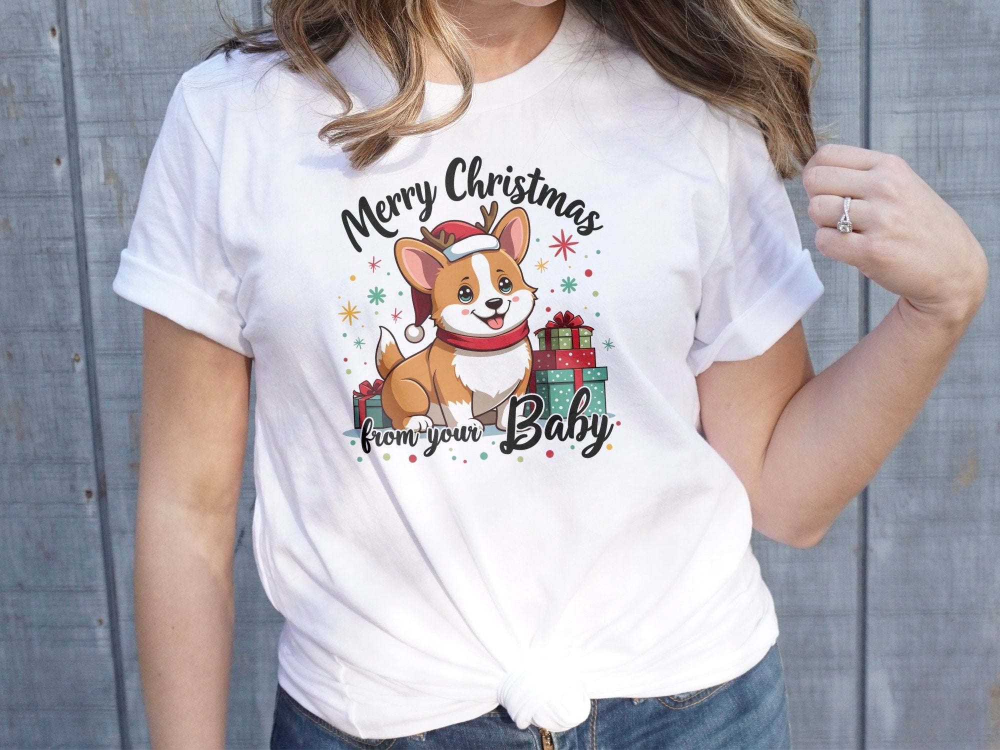 Merry Christmas Corgi T Shirt Cute Holiday Dog Tee Christmas Gift from Your Baby Pet Lover Shirt - Craig Michael Design