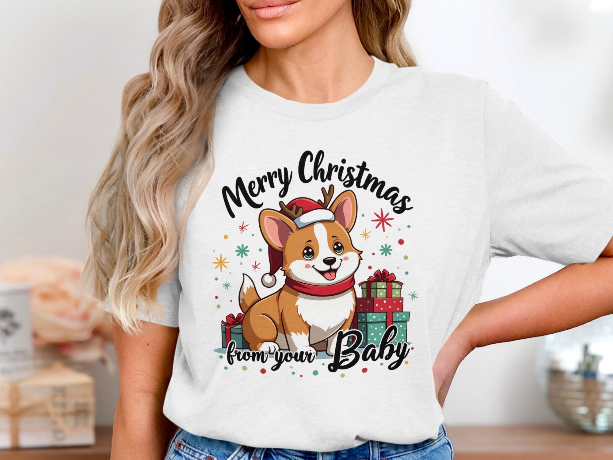 Merry Christmas Corgi T Shirt Cute Holiday Dog Tee Christmas Gift from Your Baby Pet Lover Shirt - Craig Michael Design