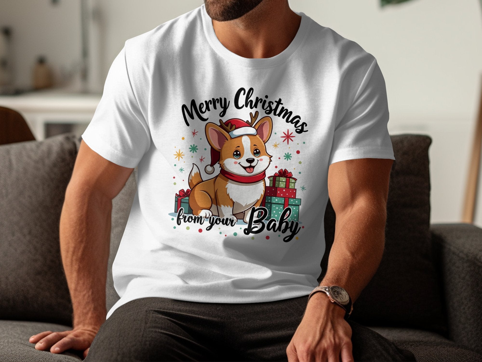 Merry Christmas Corgi T Shirt Cute Holiday Dog Tee Christmas Gift from Your Baby Pet Lover Shirt - Craig Michael Design