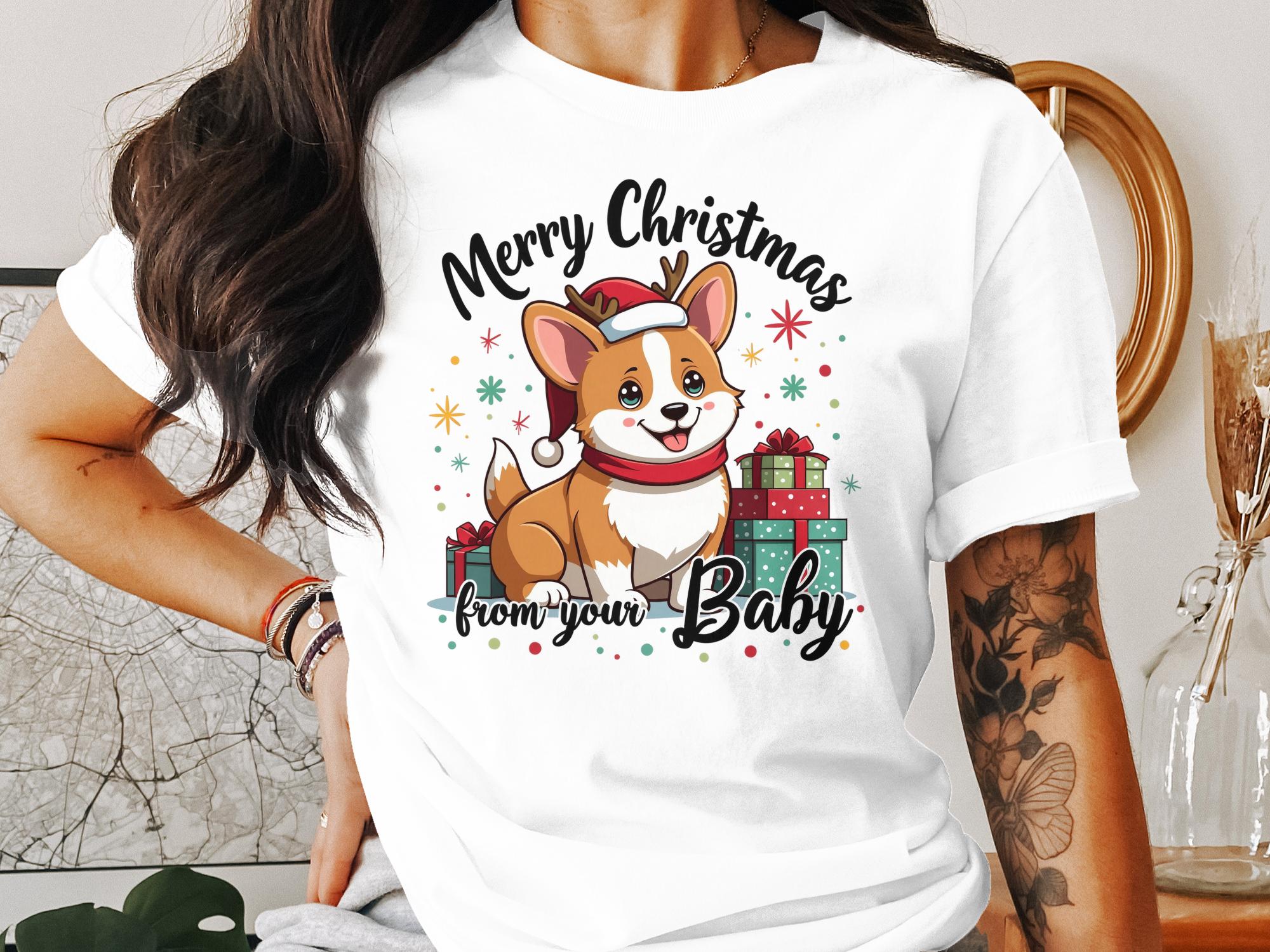 Merry Christmas Corgi T Shirt Cute Holiday Dog Tee Christmas Gift from Your Baby Pet Lover Shirt - Craig Michael Design