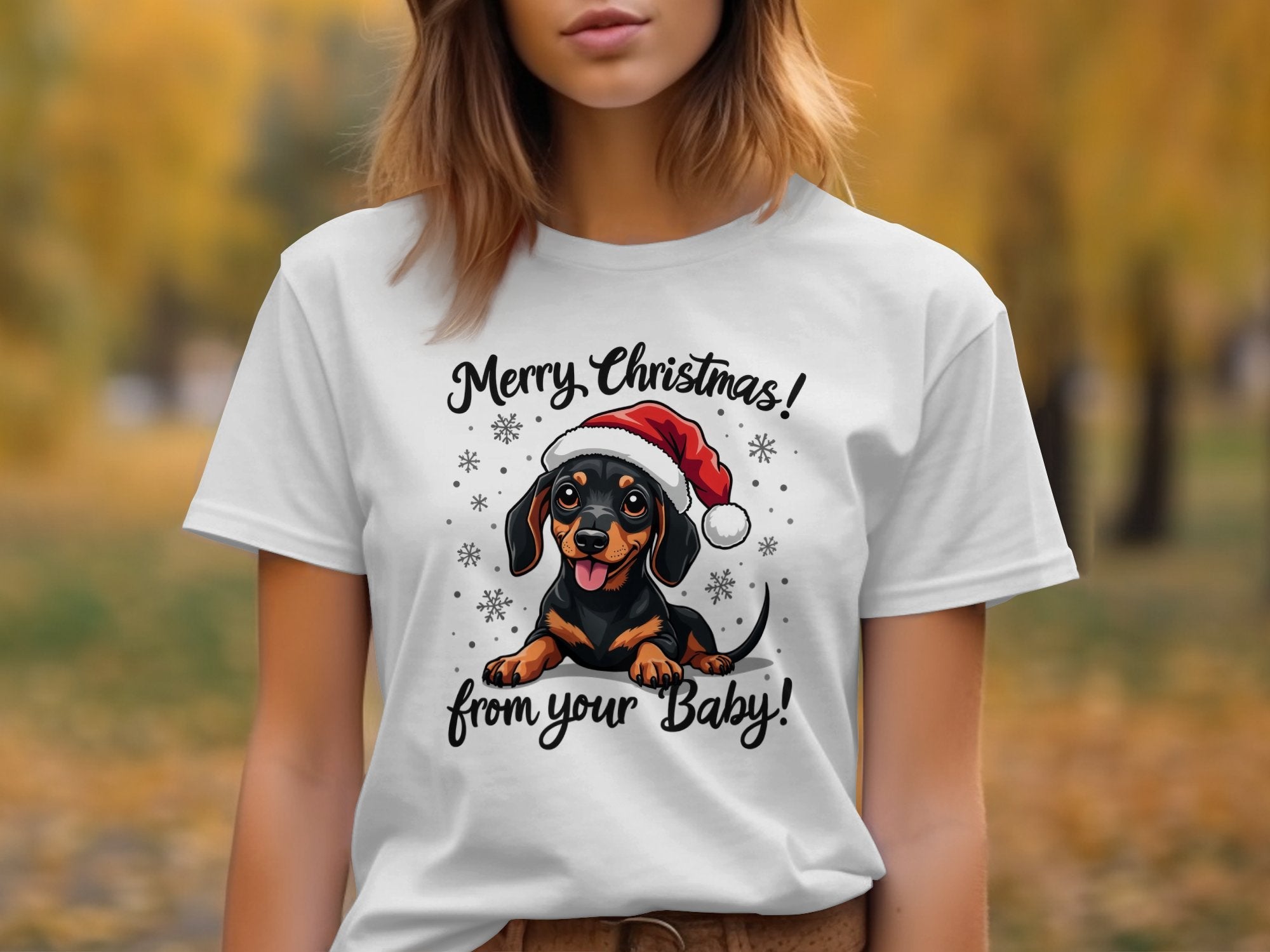 Merry Christmas Dachshund T-Shirt Cute Dog Holiday Gift Tee from Your Baby Fun Christmas Shirt - Craig Michael Design