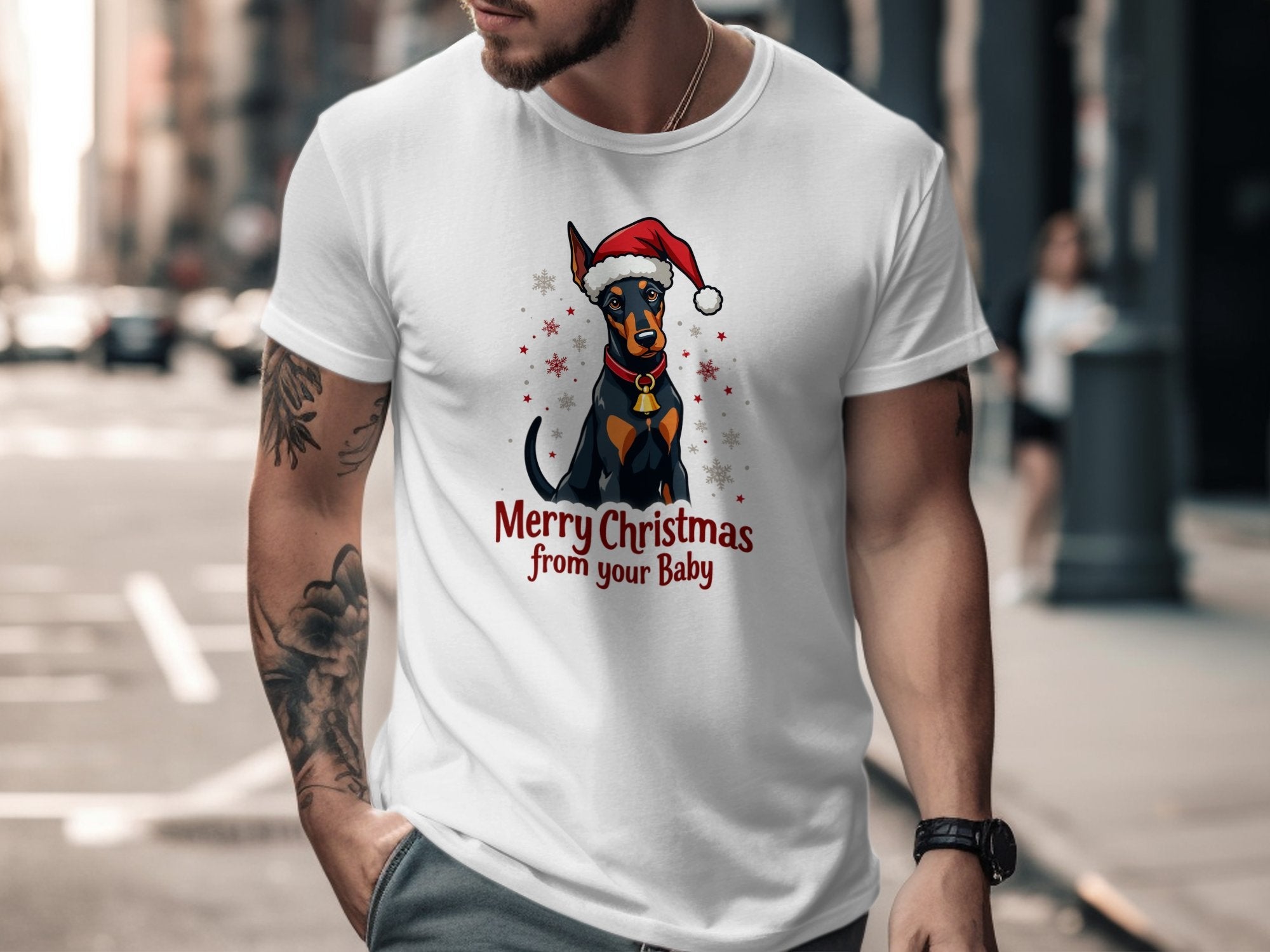 Merry Christmas Doberman T-Shirt Funny Holiday Pet Lover Tee From Your Baby Dog Lover Gift Christmas Shirt - Craig Michael Design