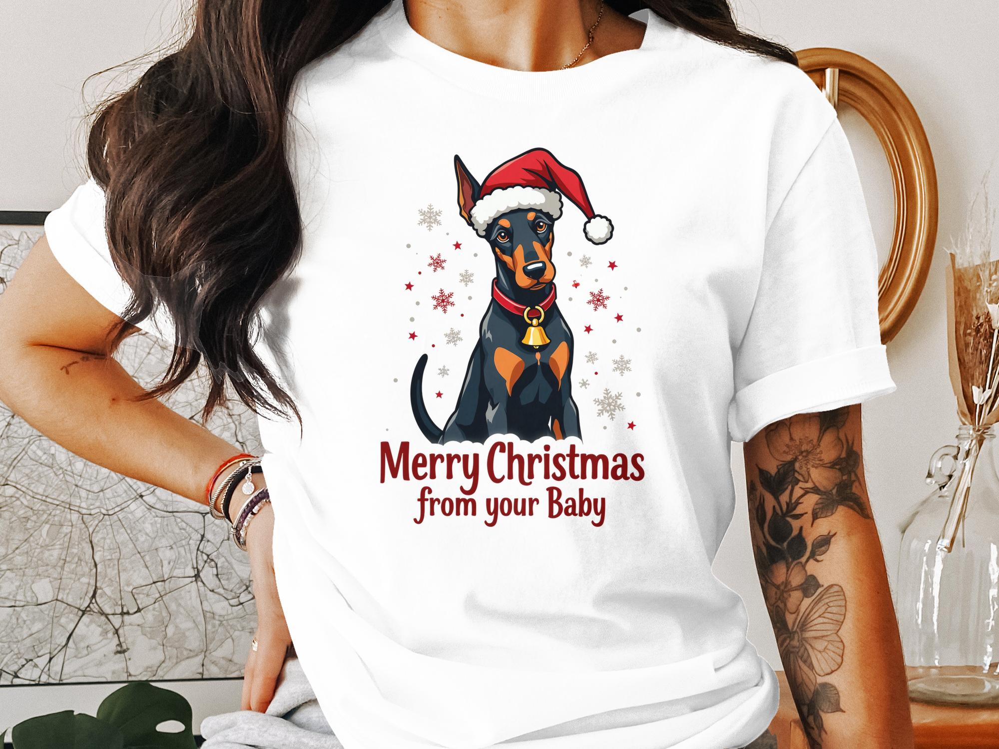 Merry Christmas Doberman T-Shirt Funny Holiday Pet Lover Tee From Your Baby Dog Lover Gift Christmas Shirt - Craig Michael Design