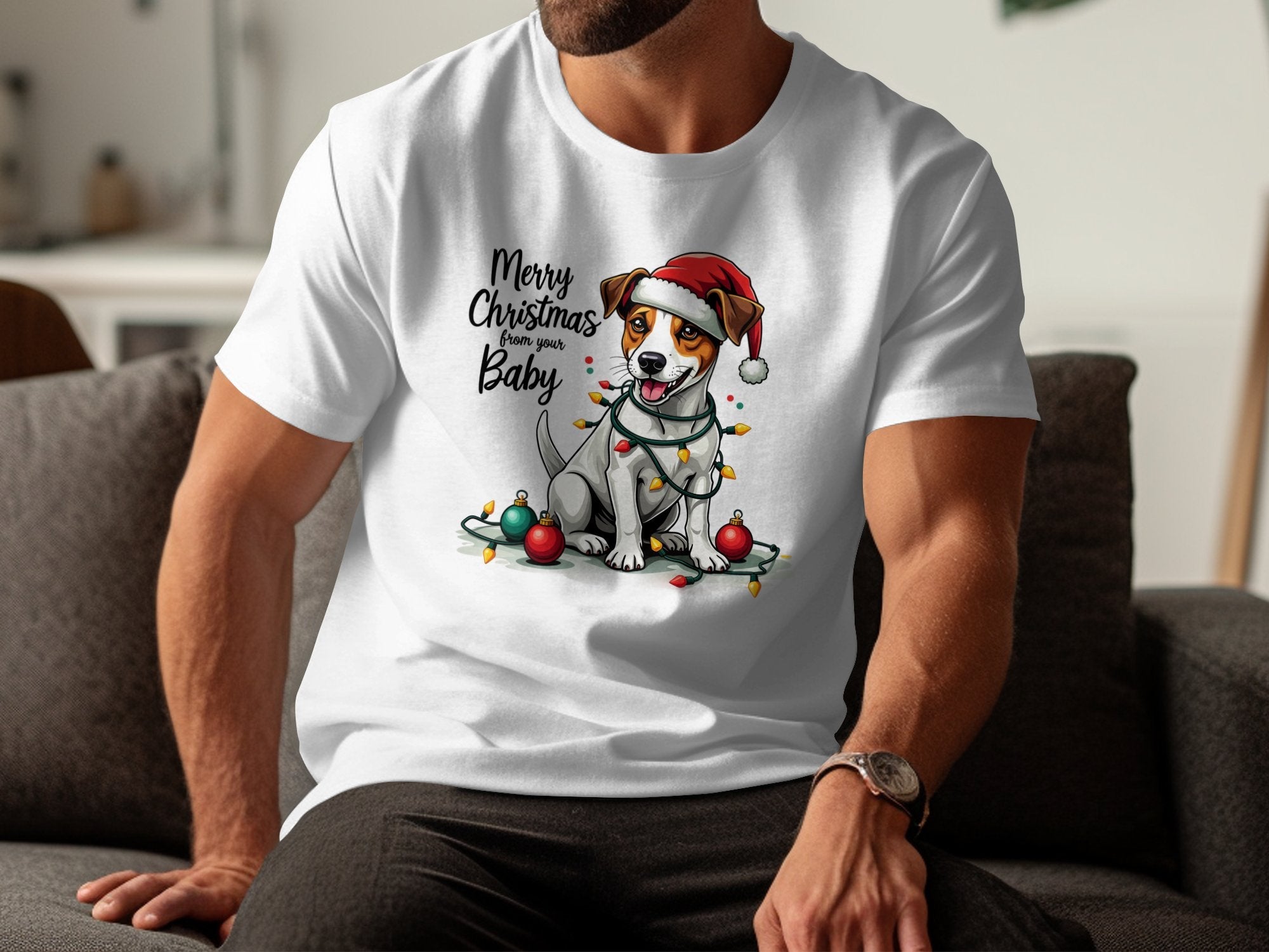 Merry Christmas Jack Russell Terrier T Shirt Festive Dog Shirt Christmas Dog Gift Cute Puppy Christmas Tee Holiday Pet Shirt - Craig Michael Design