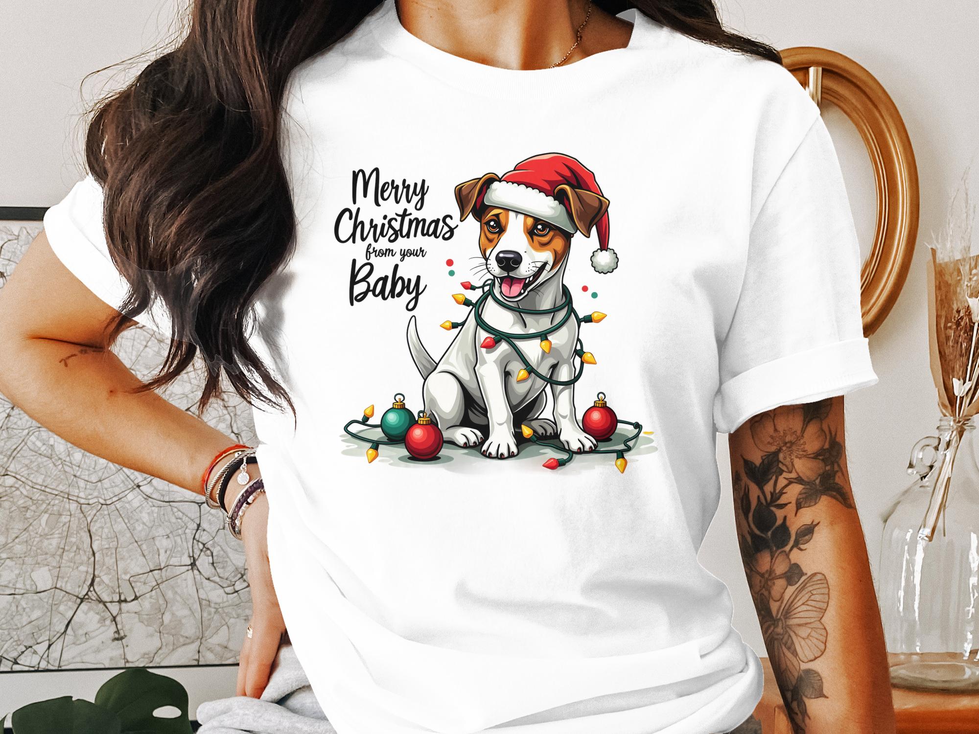 Merry Christmas Jack Russell Terrier T Shirt Festive Dog Shirt Christmas Dog Gift Cute Puppy Christmas Tee Holiday Pet Shirt - Craig Michael Design