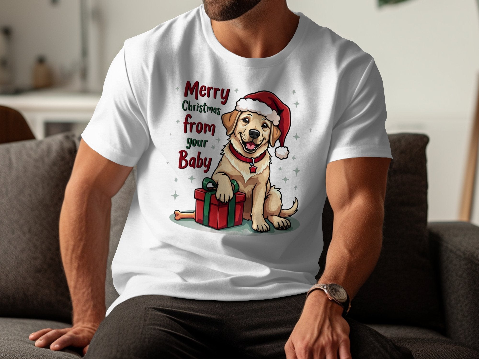 Merry Christmas Labrador Retriever Dog with Santa Hat Cute Holiday Gift T-Shirt Perfect for Dog Lovers - Craig Michael Design