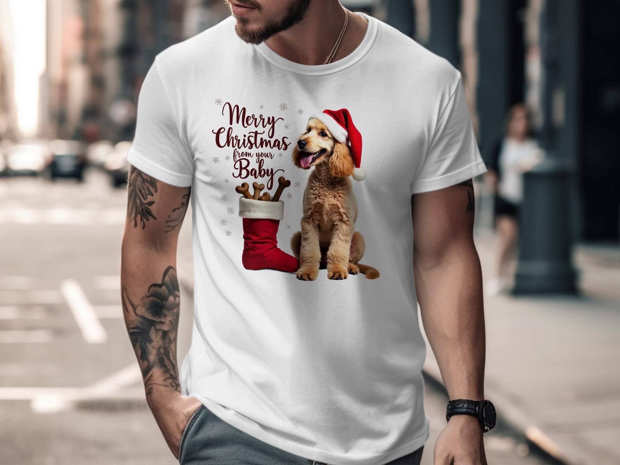 Merry Christmas T-Shirt Standard Poodle Dog Lover Cute Holiday Shirt Christmas From Your Baby Gift - Craig Michael Design