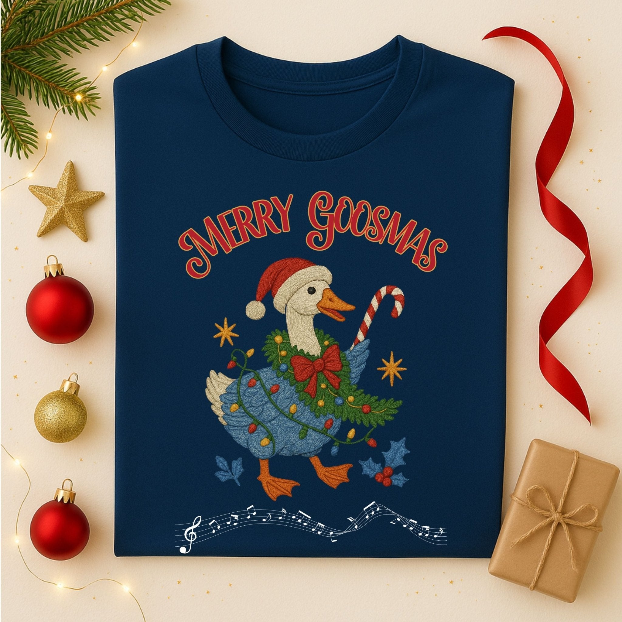 Merry Goosmas Shirt, Funny Christmas Goose T-Shirt, Holiday Bird Graphic Tee - Craig Michael Design