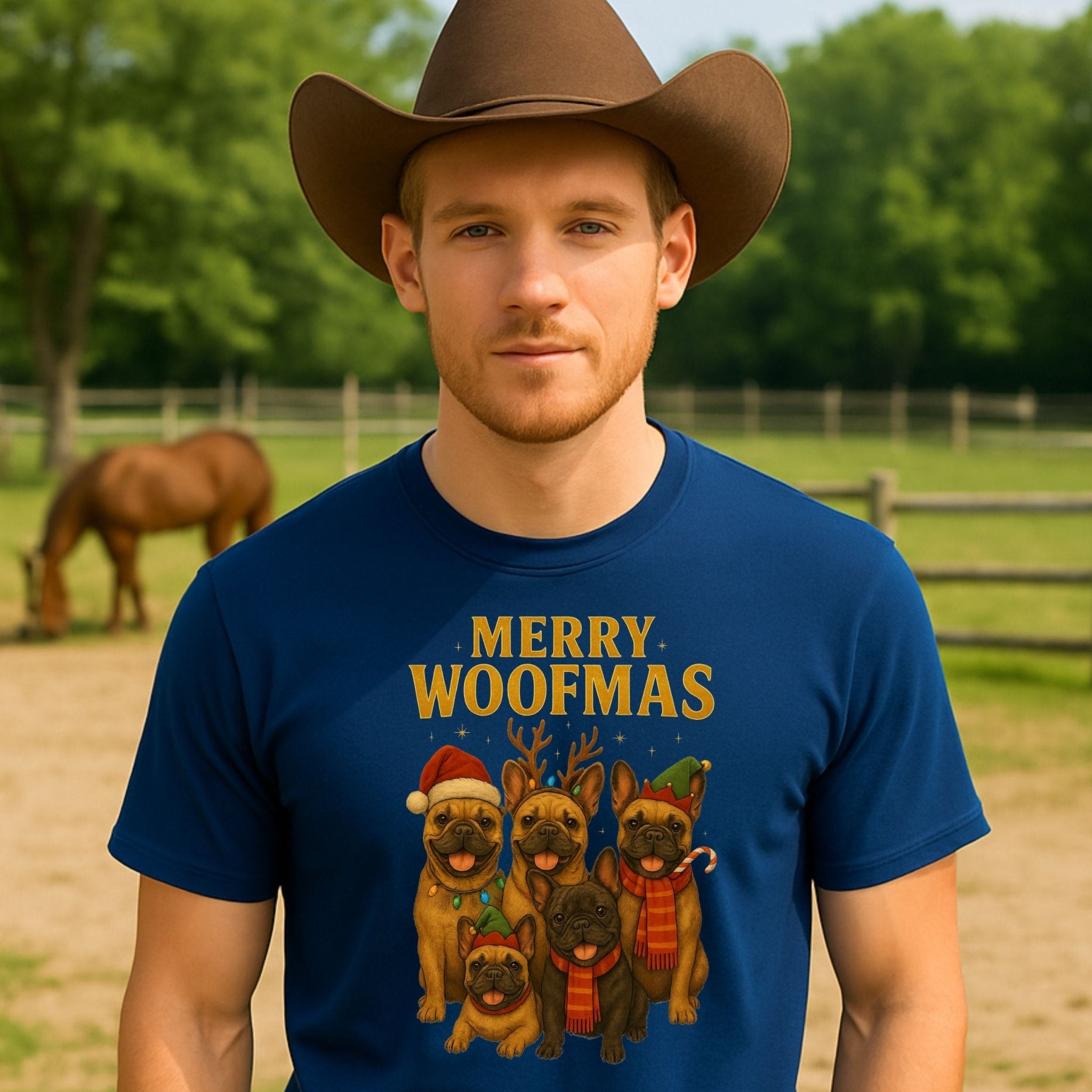 Merry Woofmas Christmas Dogs in Hats Holiday Graphic T-Shirt - Craig Michael Design