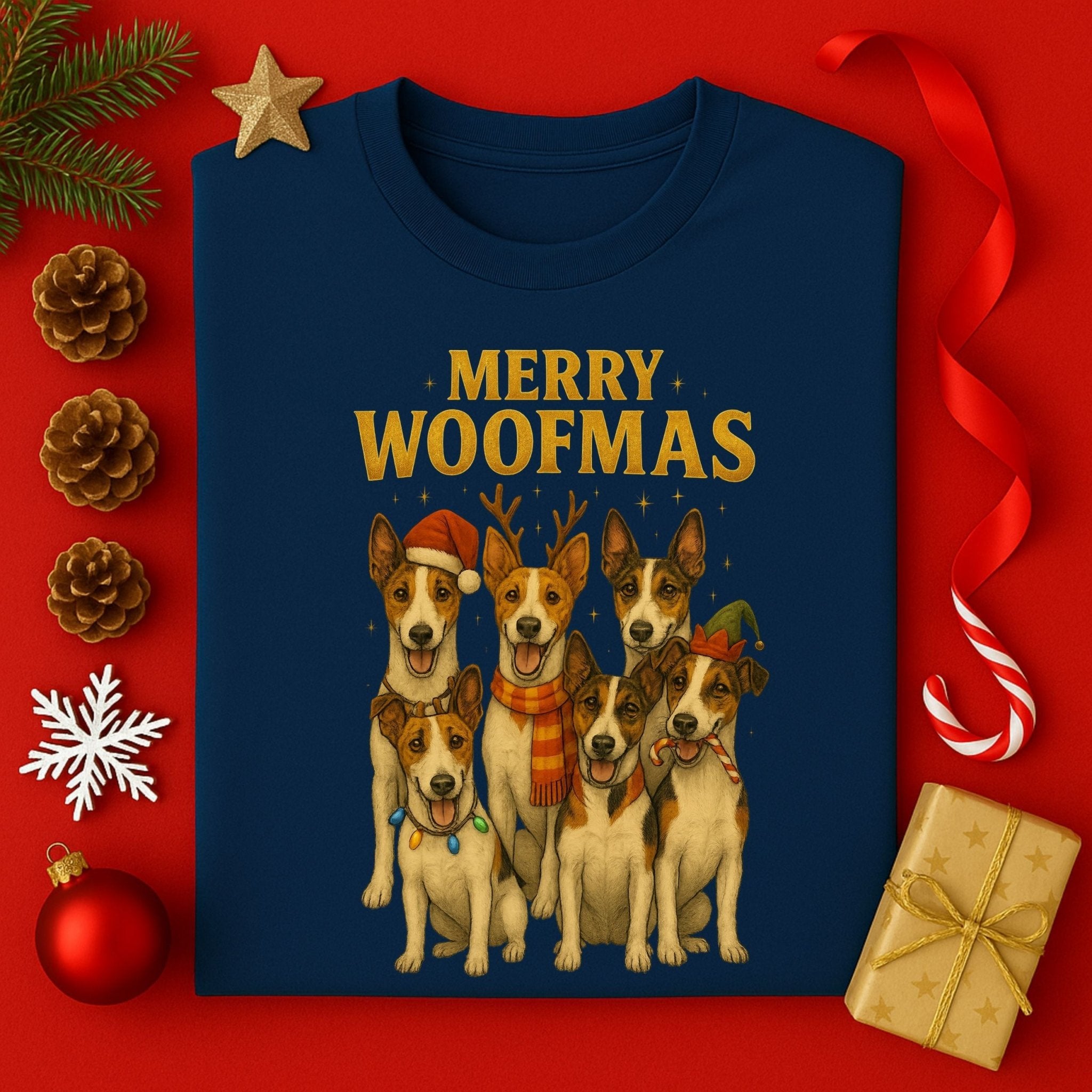 Merry Woofmas Dogs Dressed Up For Christmas Celebration T-Shirt - Craig Michael Design