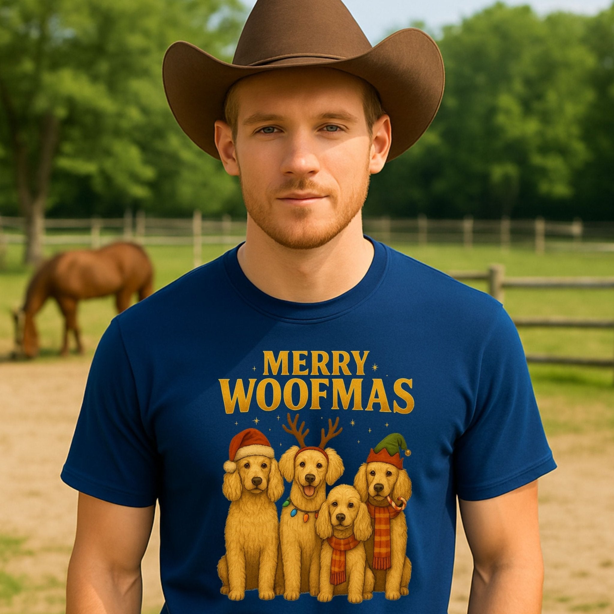 Merry Woofmas Golden Retriever Dogs For Christmas T-Shirt - Craig Michael Design