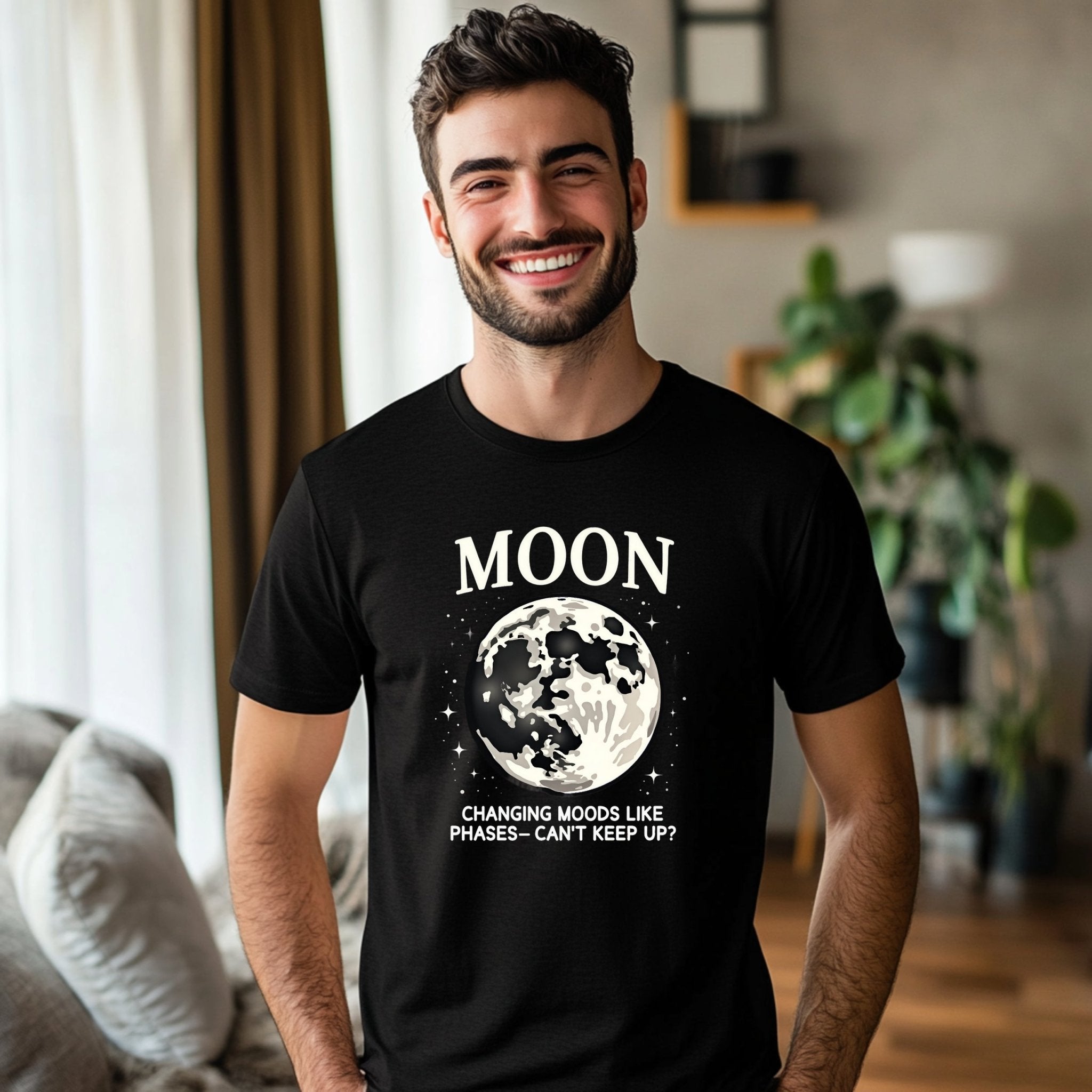 Moon Phases Astrology T-Shirt, Changing Moods Graphic Tee, Unisex Casual Wear, Unique Moon Design, Gift for Astrology Lovers - Craig Michael Design