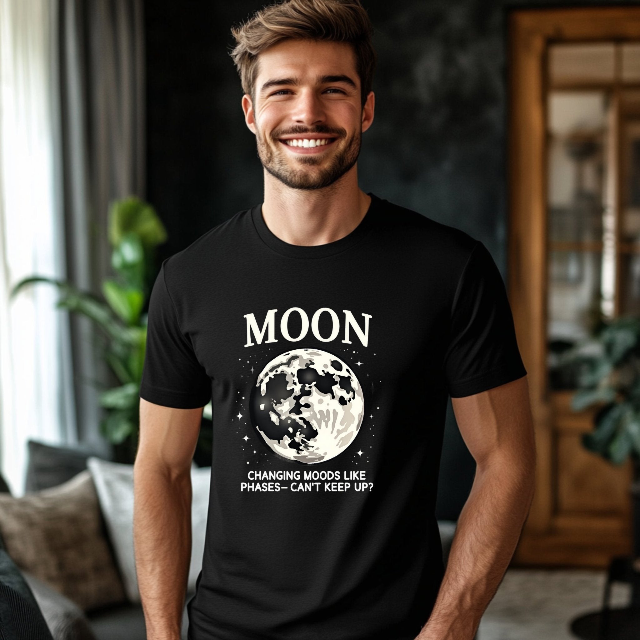 Moon Phases Astrology T-Shirt, Changing Moods Graphic Tee, Unisex Casual Wear, Unique Moon Design, Gift for Astrology Lovers - Craig Michael Design