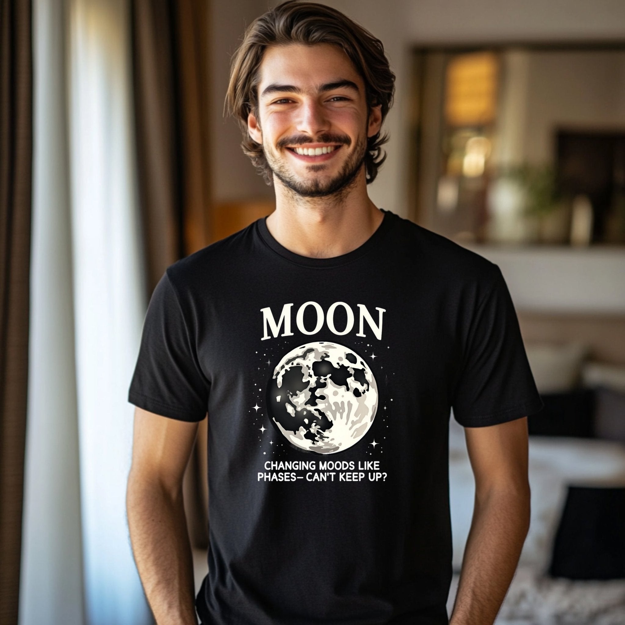 Moon Phases Astrology T-Shirt, Changing Moods Graphic Tee, Unisex Casual Wear, Unique Moon Design, Gift for Astrology Lovers - Craig Michael Design