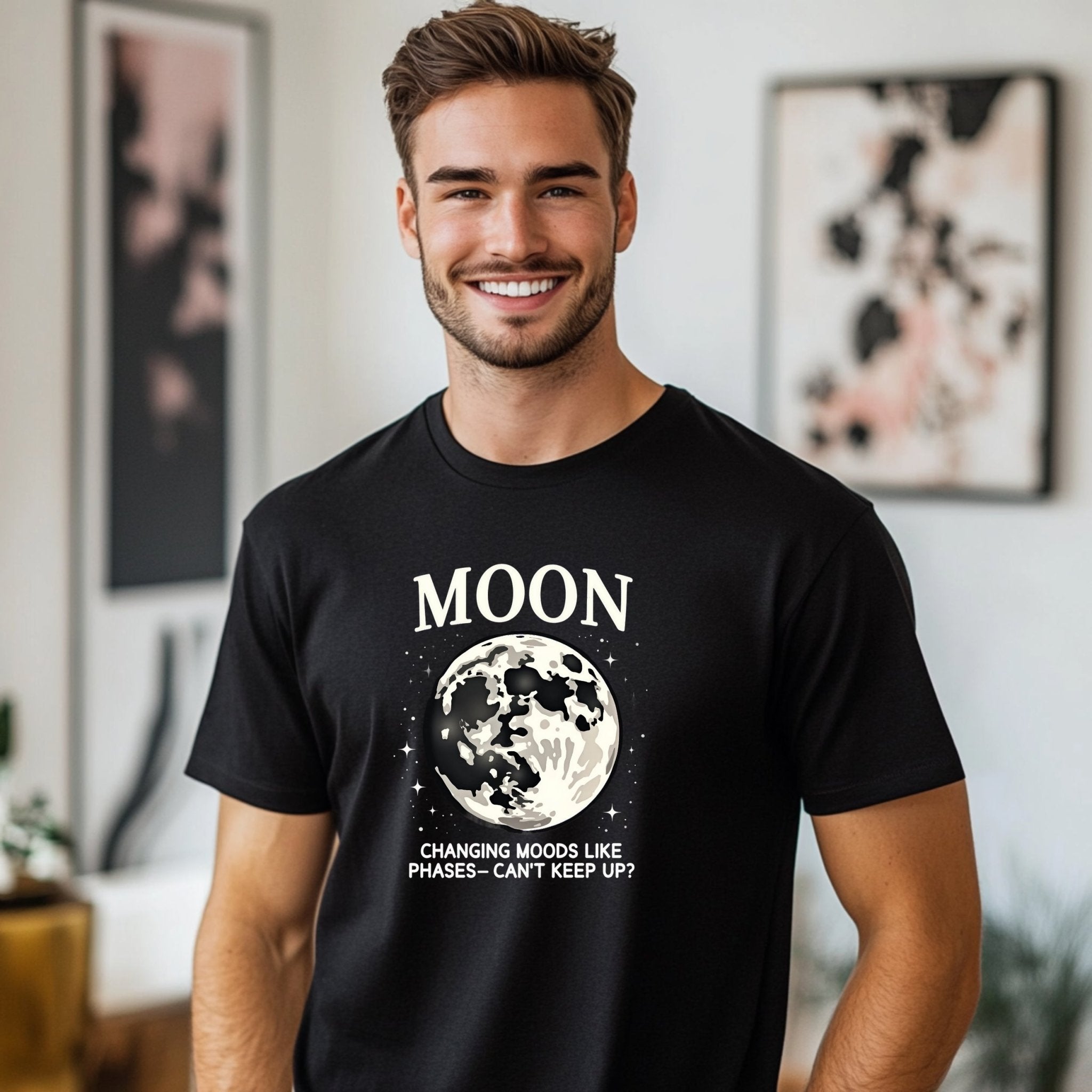 Moon Phases Astrology T-Shirt, Changing Moods Graphic Tee, Unisex Casual Wear, Unique Moon Design, Gift for Astrology Lovers - Craig Michael Design