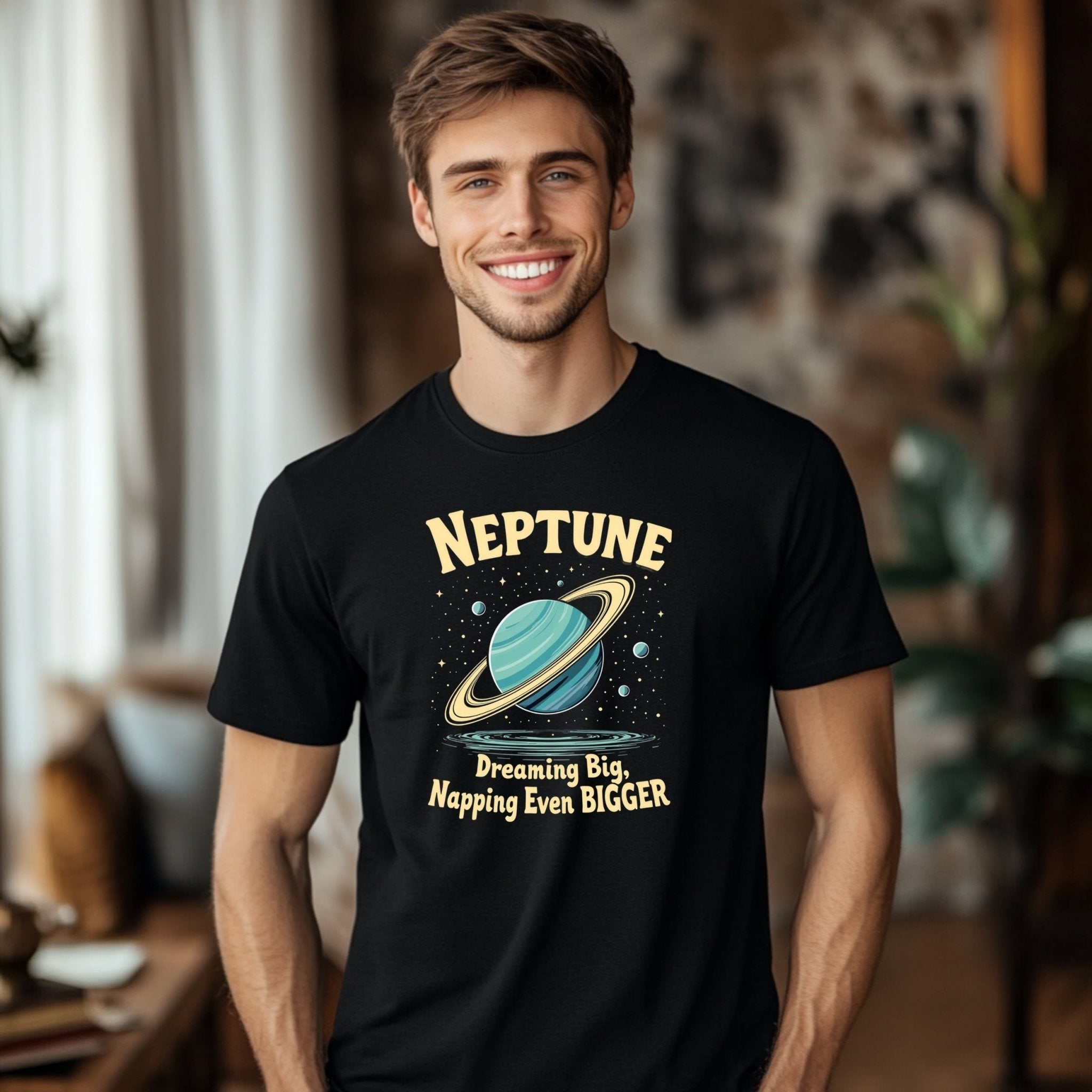 Neptune T-Shirt Astrology Graphic Tee Dreaming Big Napping Even Bigger Planet Themed Shirt Unique Gift for Astrologers - Craig Michael Design