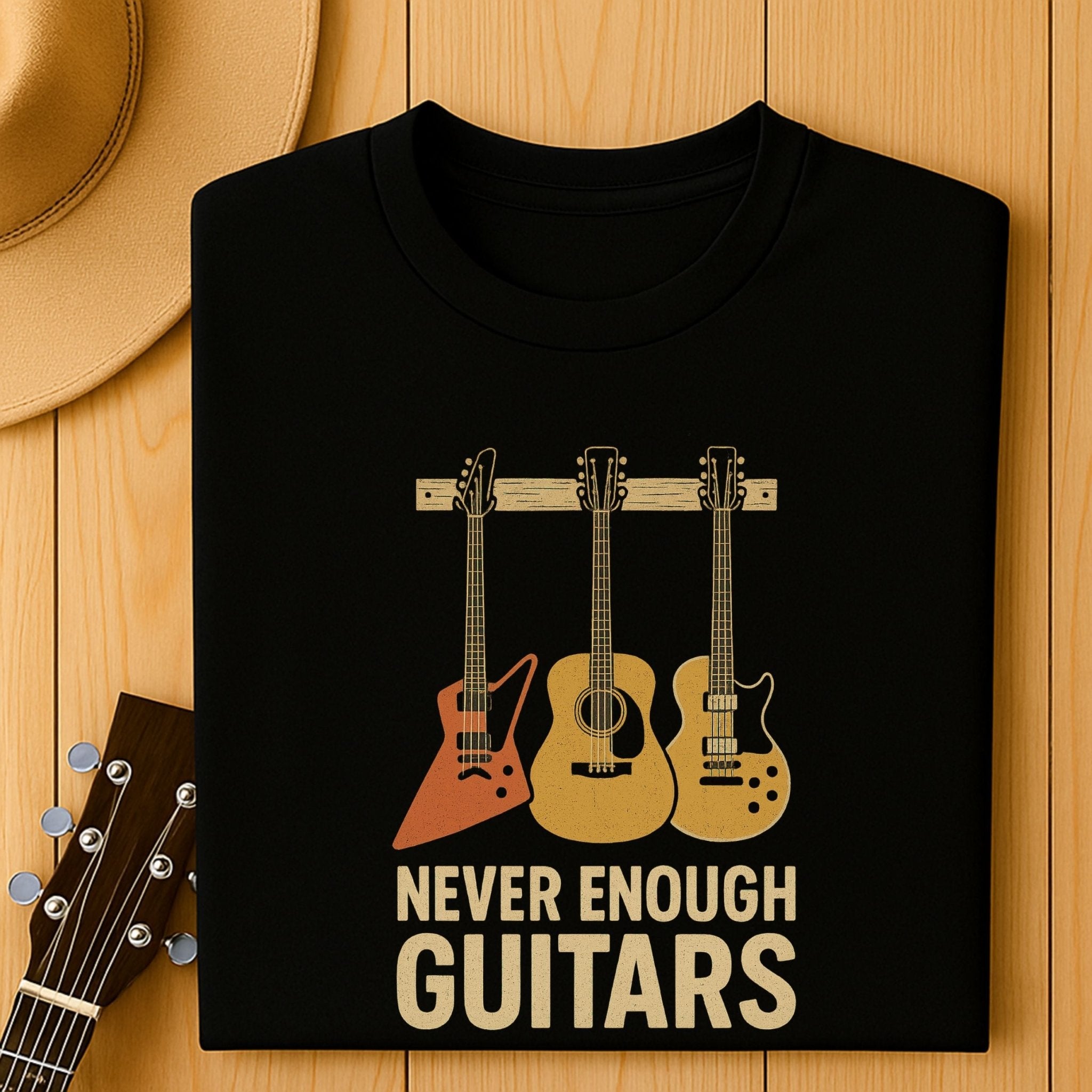 Never Enough Guitars T-Shirt, Funny Guitar Player Tee for Men Women, Musician Humor Shirt, Guitar Lover Gift - Craig Michael Design