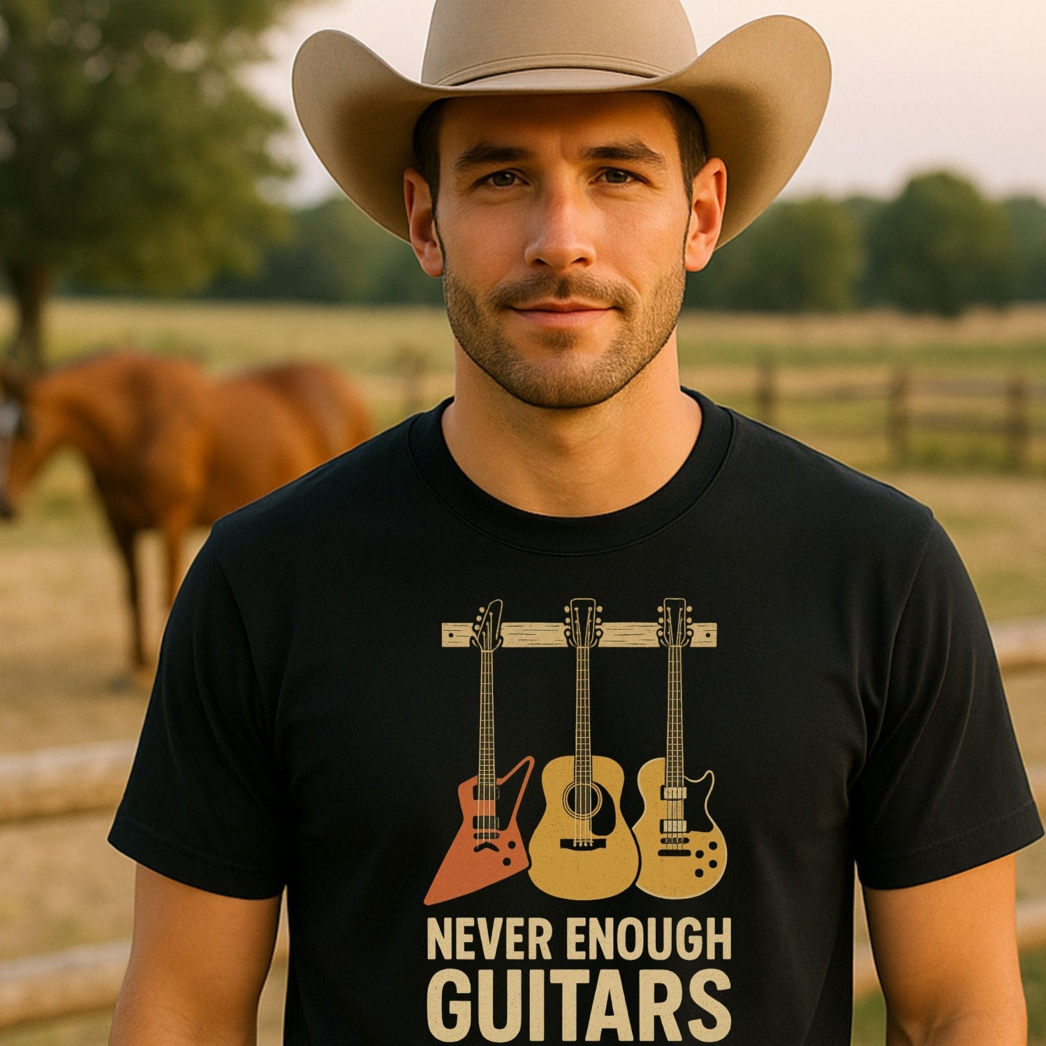 Never Enough Guitars T-Shirt, Funny Guitar Player Tee for Men Women, Musician Humor Shirt, Guitar Lover Gift - Craig Michael Design