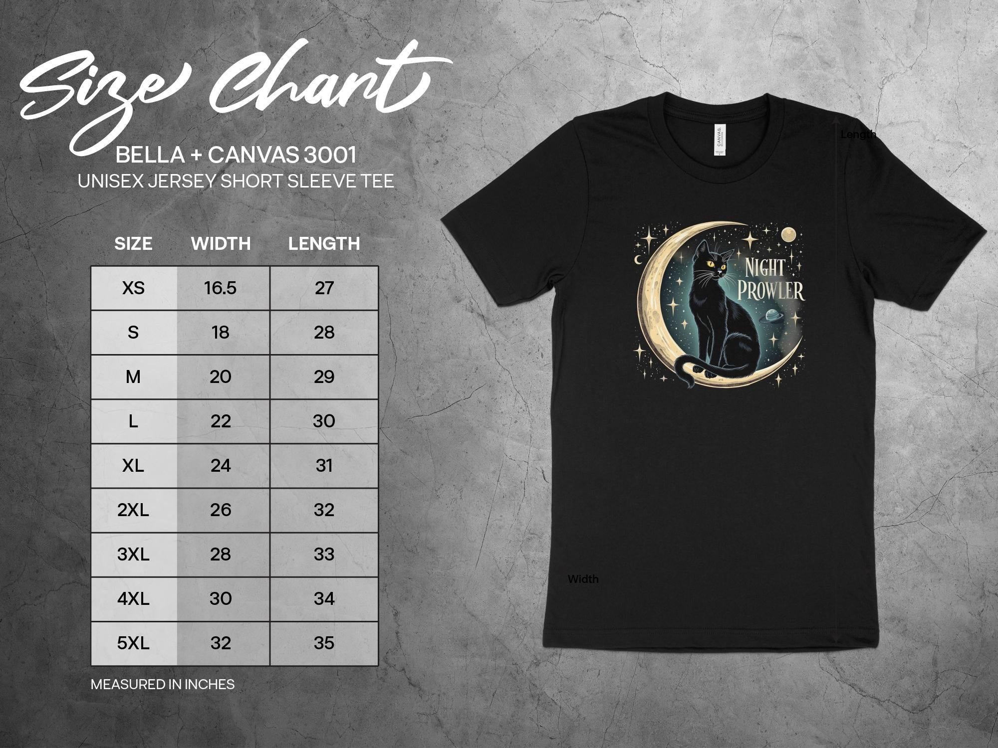 Night Prowler Cat T-Shirt, Black Cat Moon Design, Cosmic Space Tee, Cat Lover Gift, Mystical Cat Shirt, Celestial Cat Apparel - Craig Michael Design