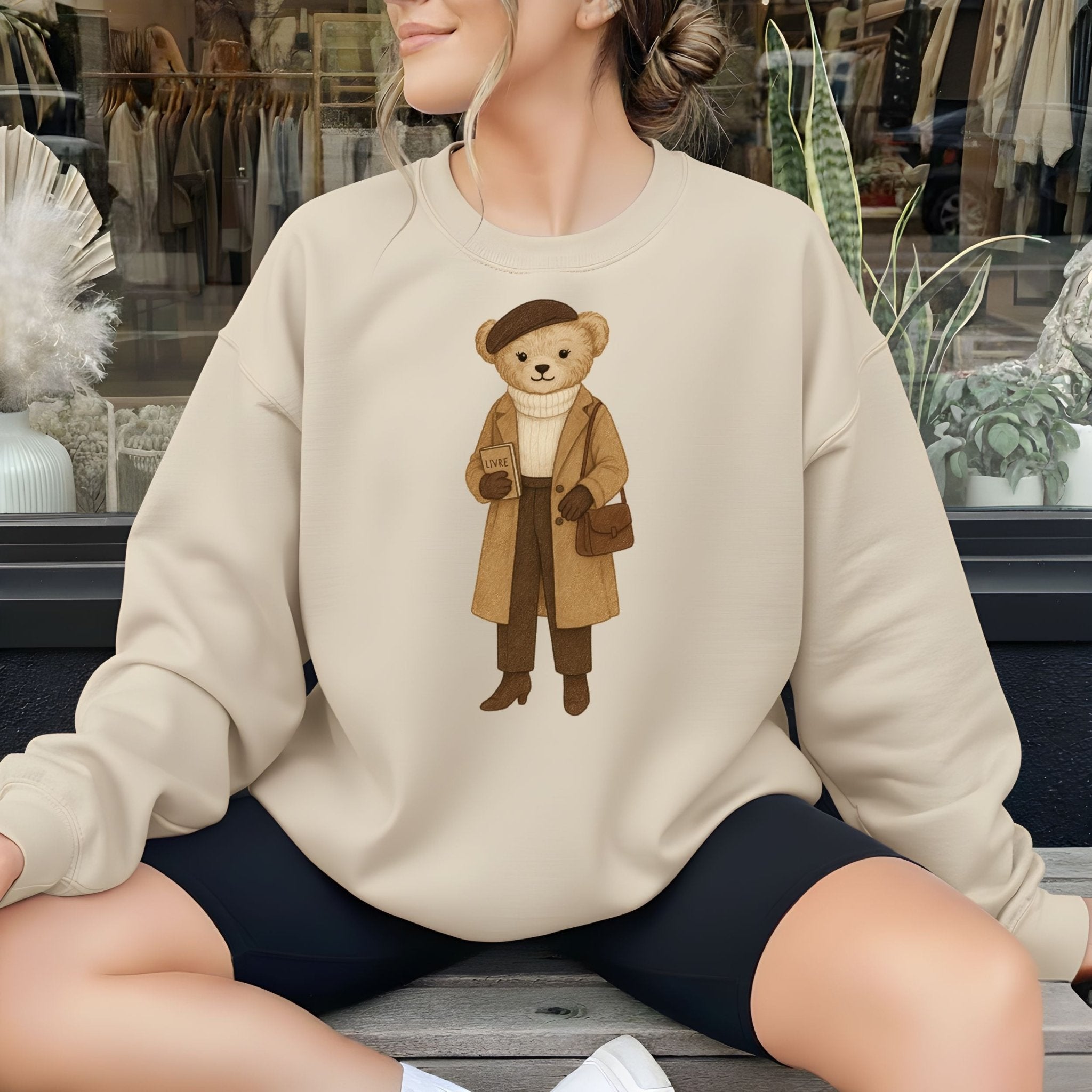 Paris Book Lover Bear Sweatshirt - Craig Michael Design
